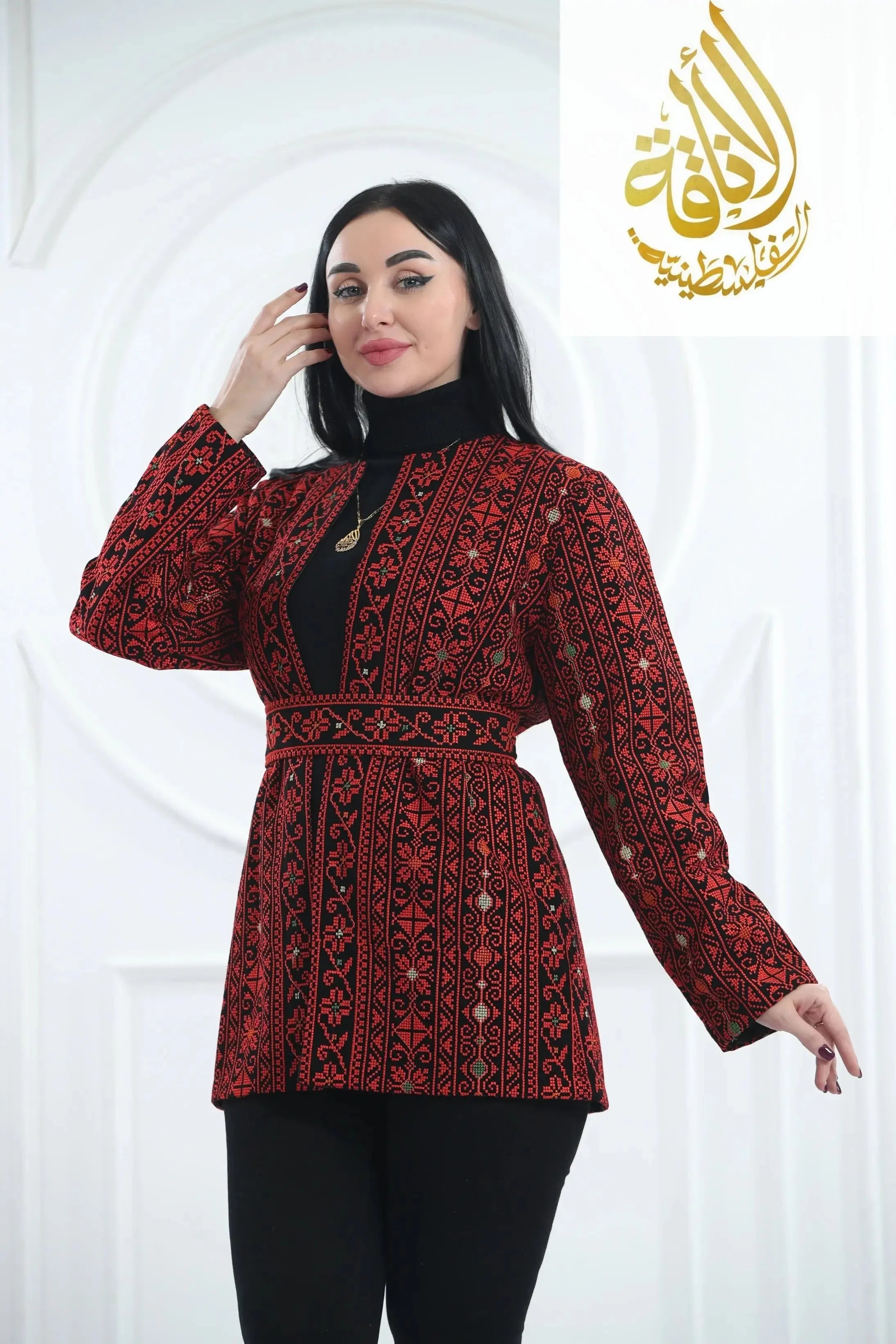 Jannat Embroidered Jacket: Intricate Elegance & Modern Style Palestinian Elegance