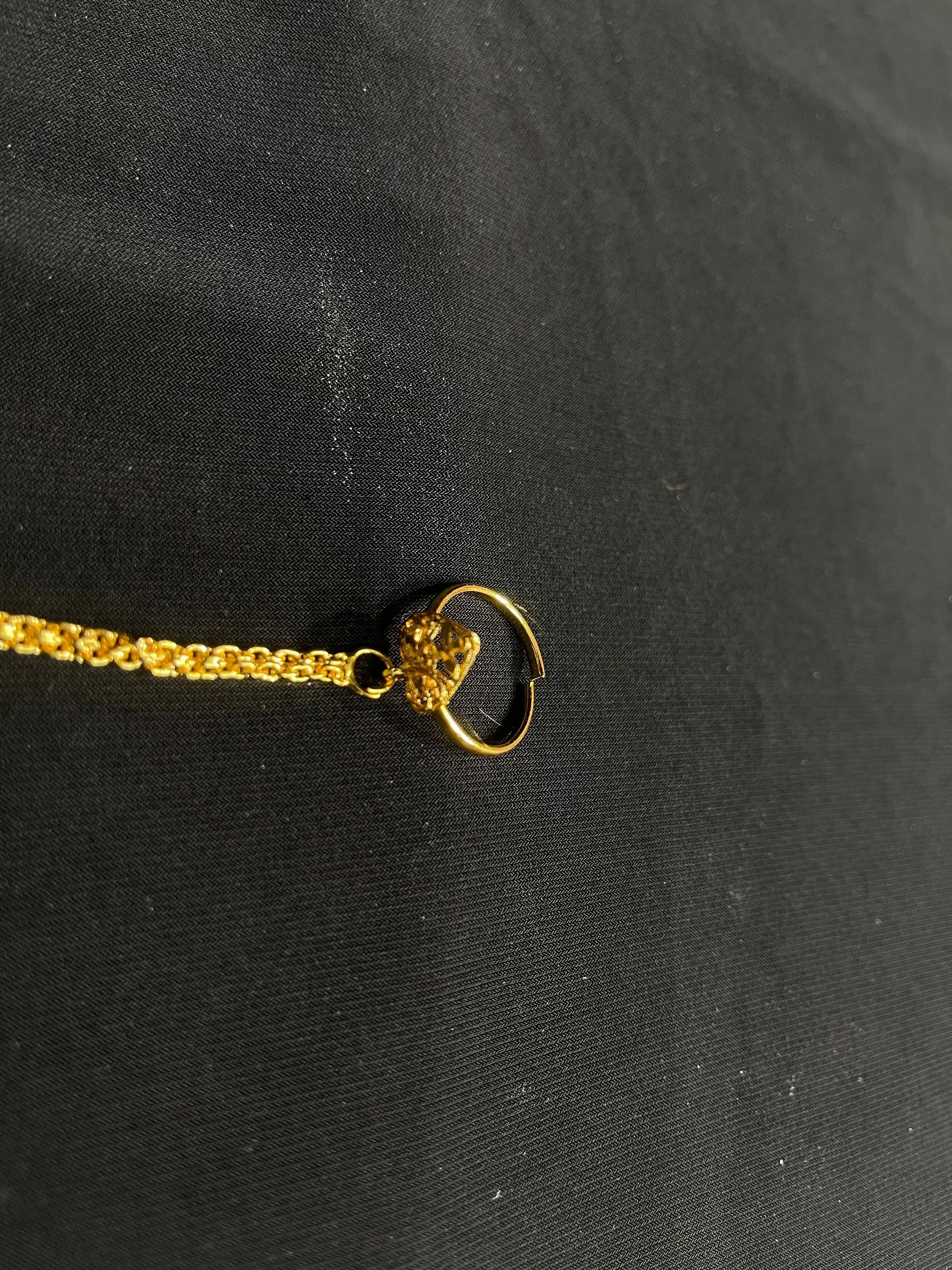 Kids Imitated Gold Bracelet with Adjustable Ring featuring a delicate heart charm on a gold chain