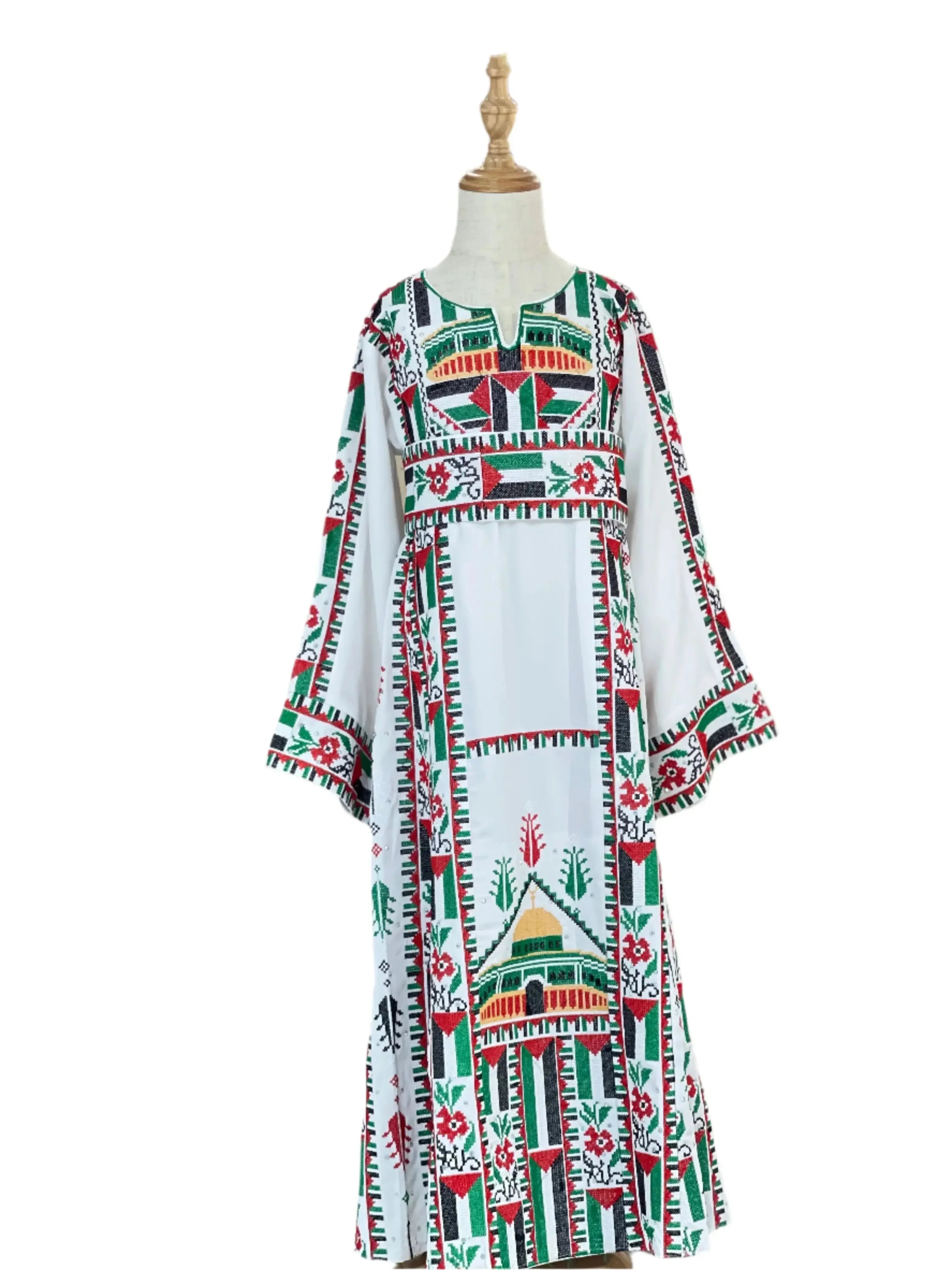 Kids Palestinian & Proud Embroidered Thoub - Celebrate Heritage with Style Palestinian Elegance