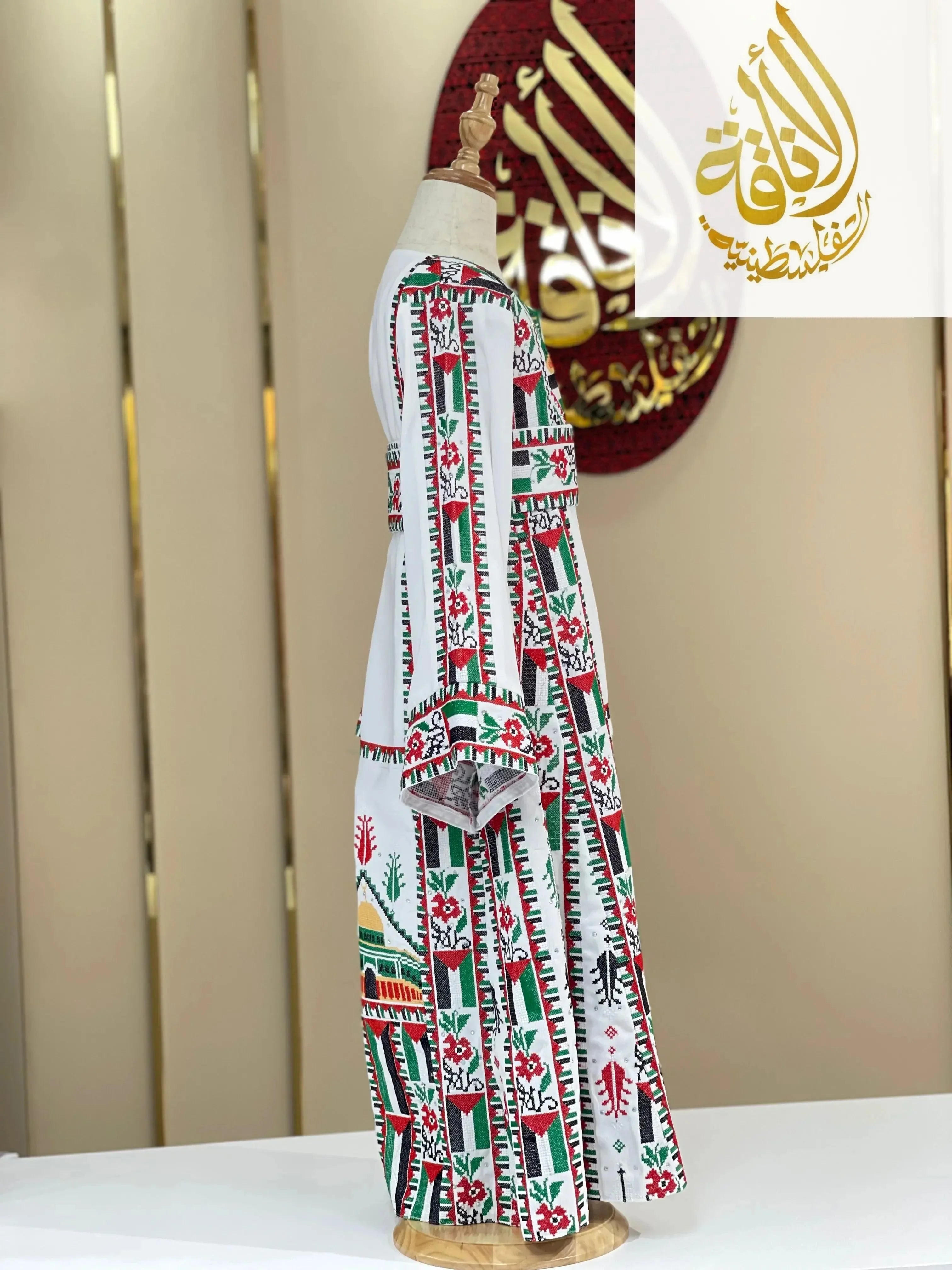 Kids Palestinian & Proud Embroidered Thoub - Celebrate Heritage with Style Palestinian Elegance