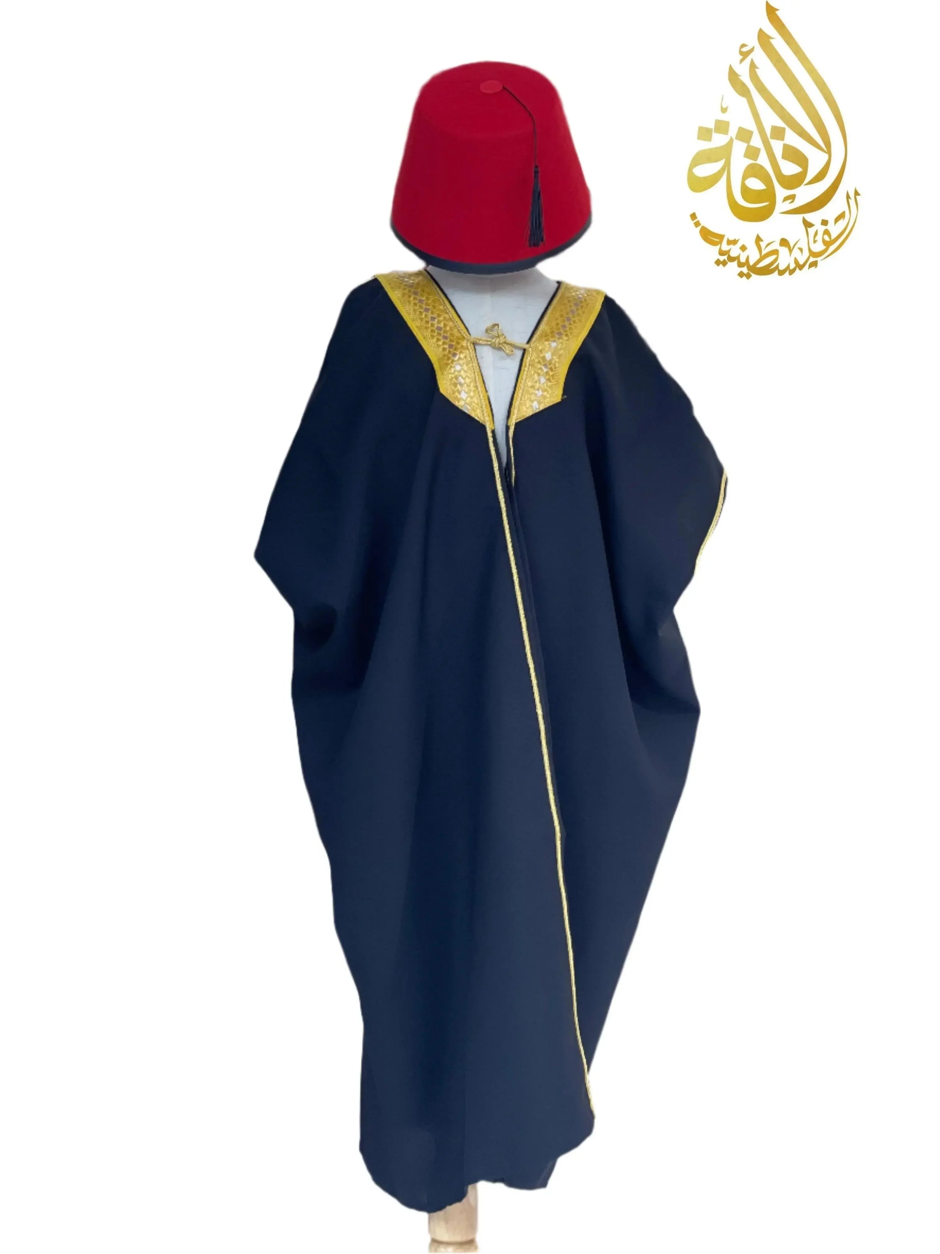 Kids' High-Quality Abaya Bisht - 100% Cotton, Comfortable Free Size Palestinian Elegance