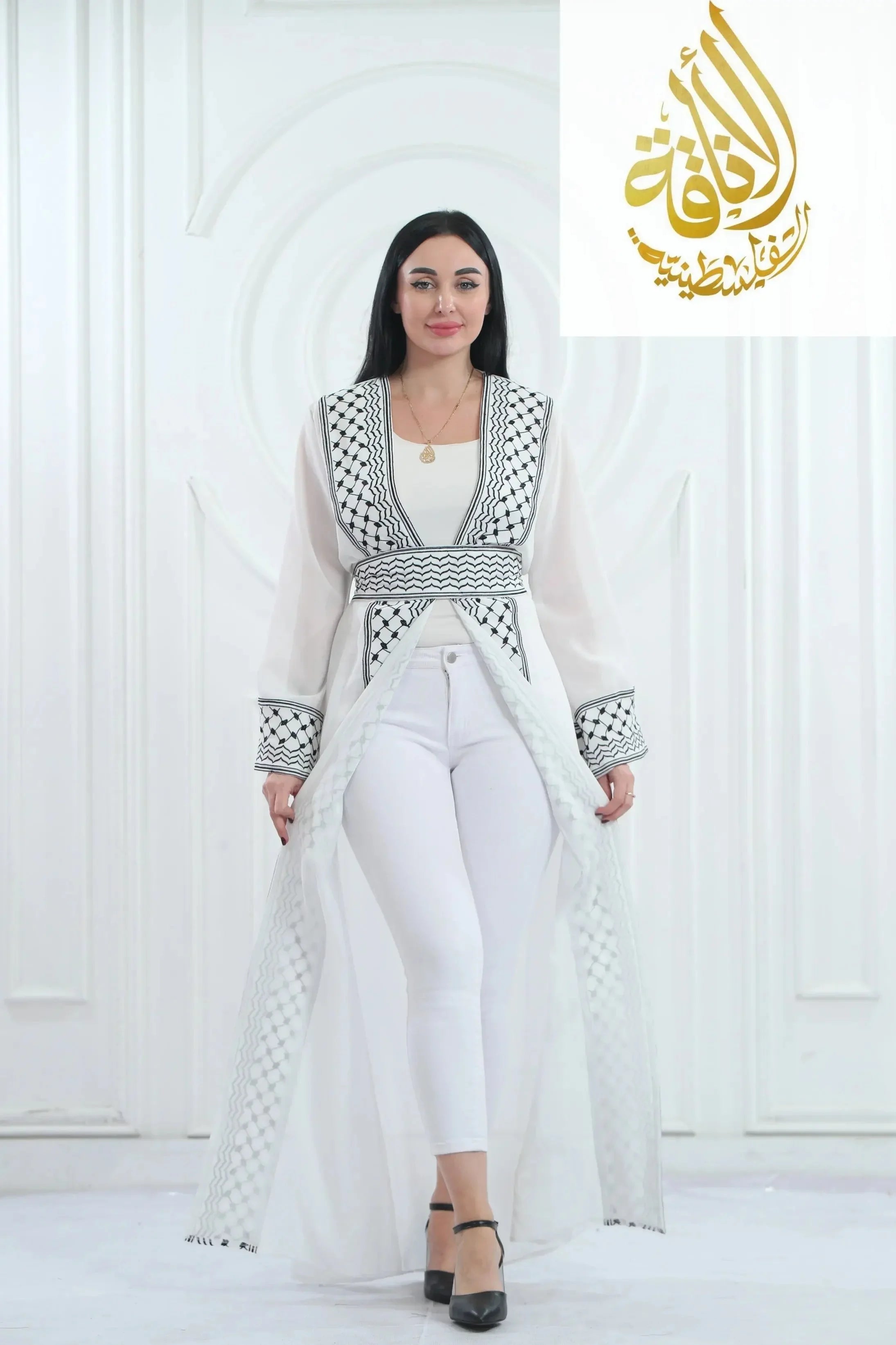 Kuffiyeh Embroidered Cardigan: Elegance and Versatile Comfort Palestinian Elegance