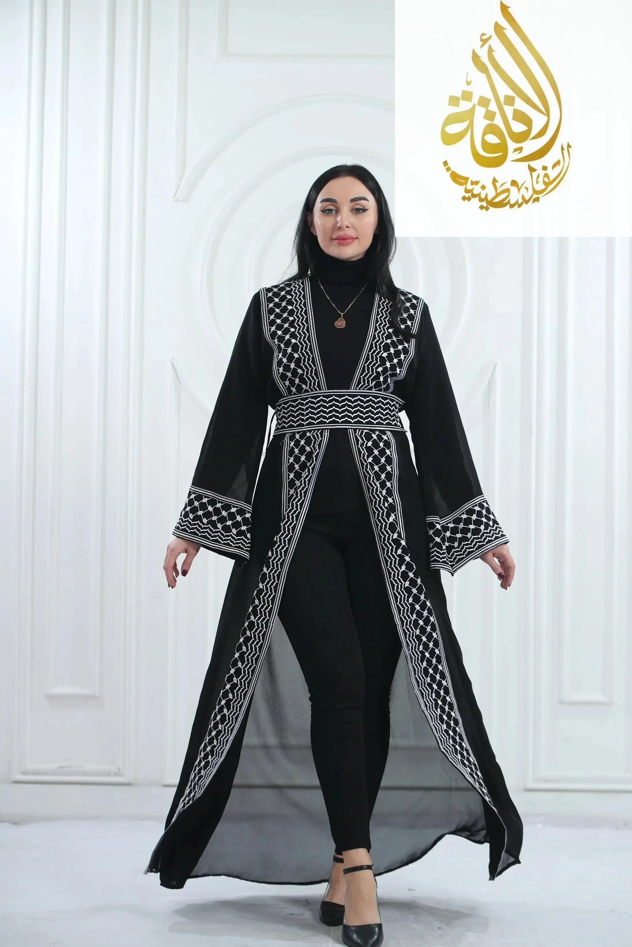 Kuffiyeh Embroidered Cardigan: Elegance and Versatile Comfort Palestinian Elegance