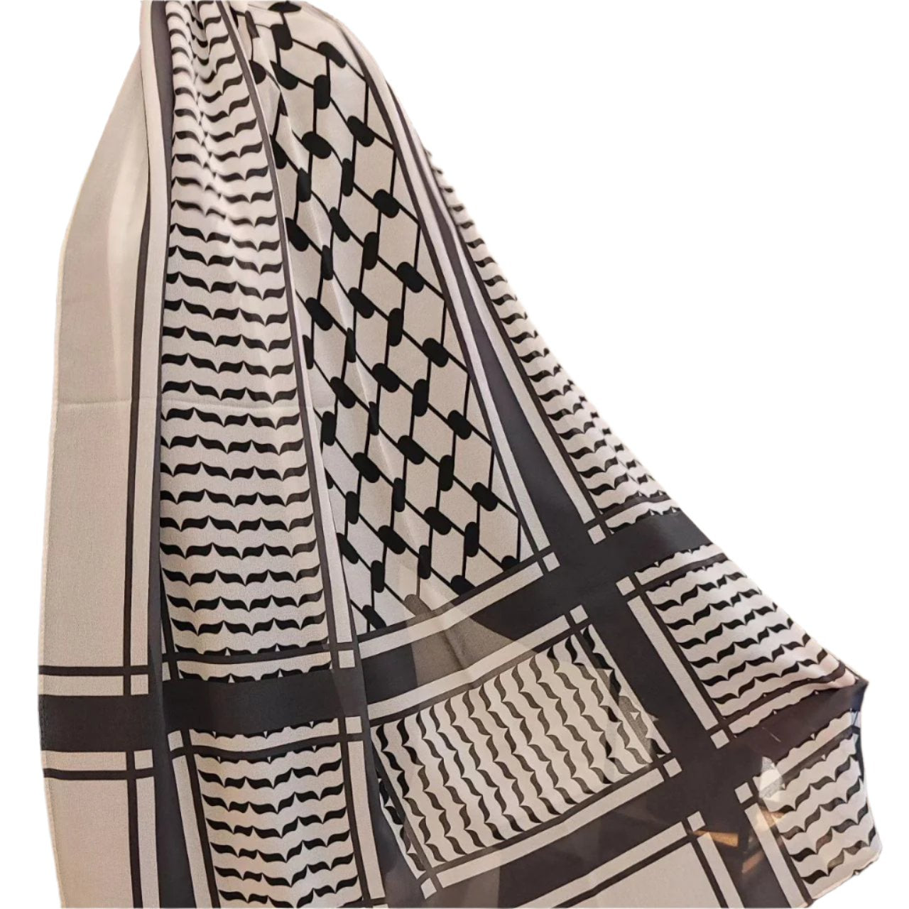 Kuffiyeh Print Chiffon Hijab - High Quality Palestinian Elegance