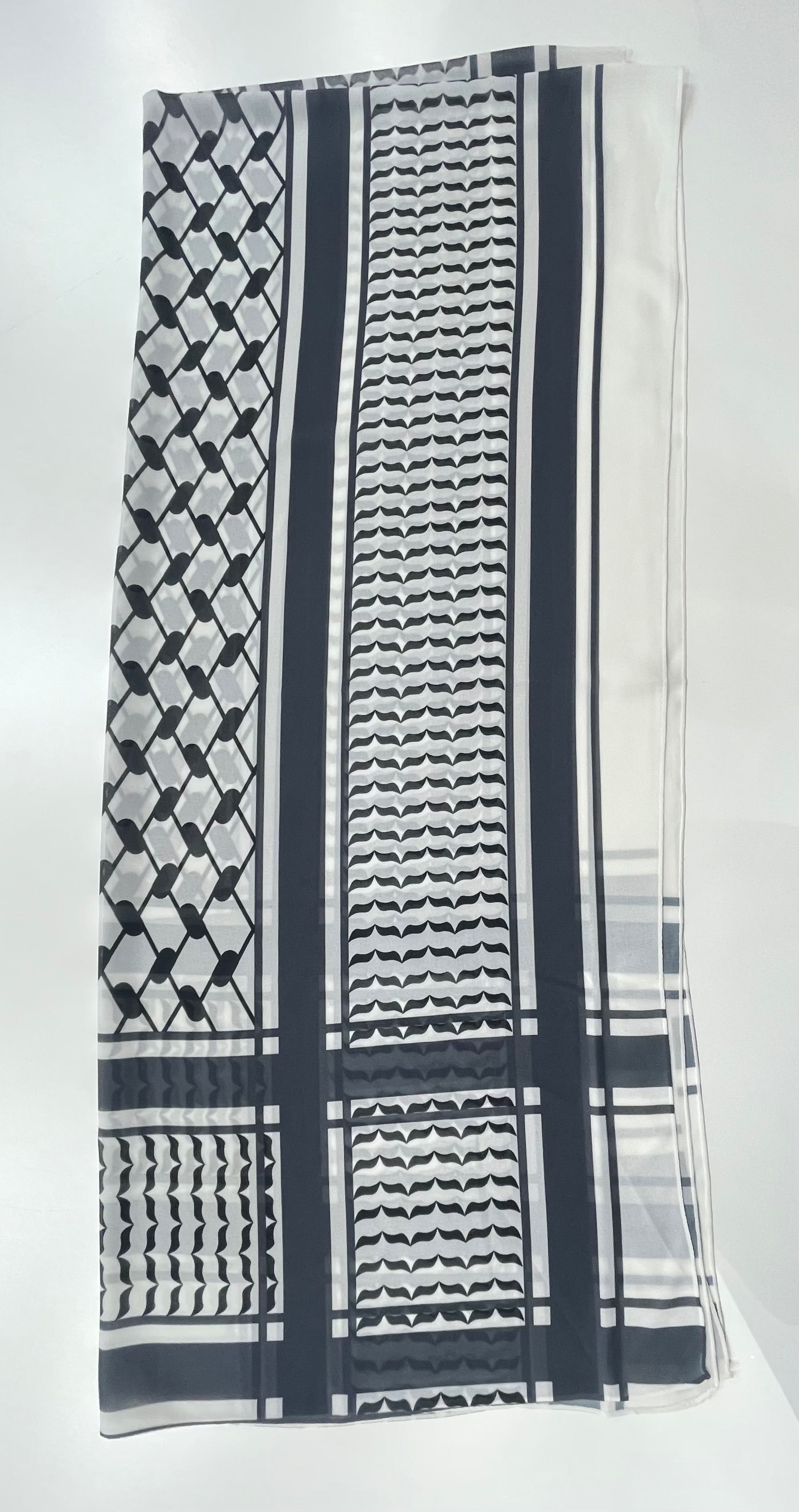 Kuffiyeh Print Chiffon Hijab - High Quality Palestinian Elegance