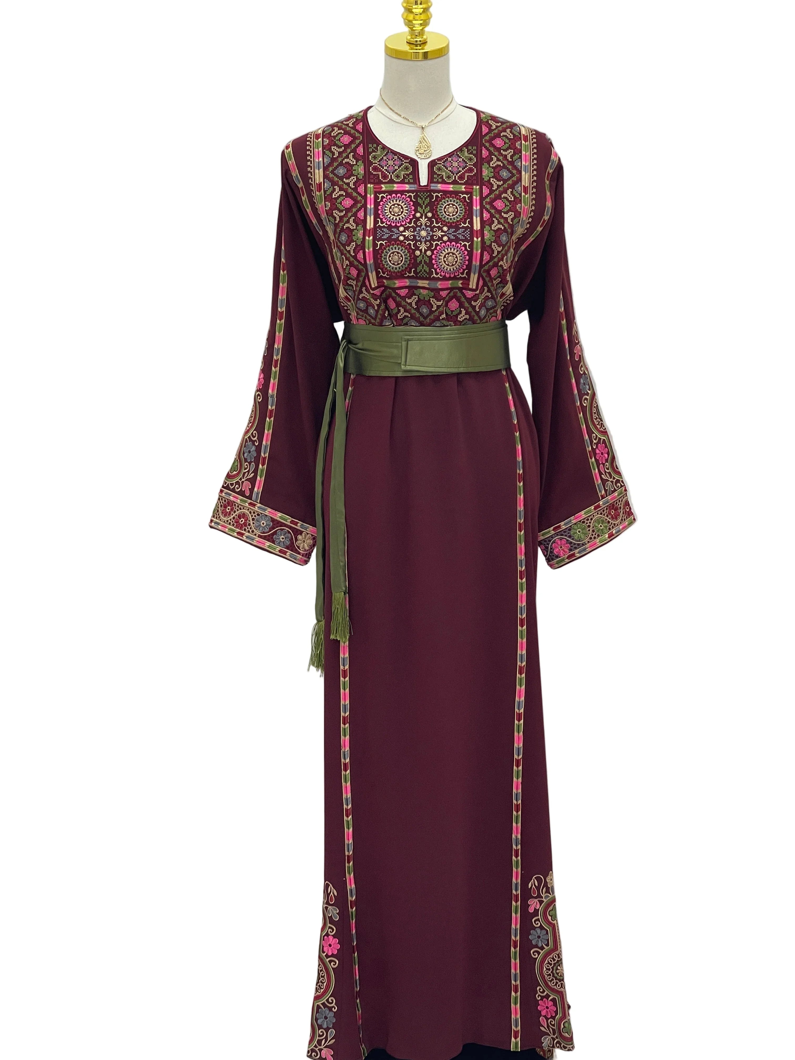 Layan Embroidered Thoub: Perfect For Cultural Occasions And Elegant Gatherings Palestinian Elegance