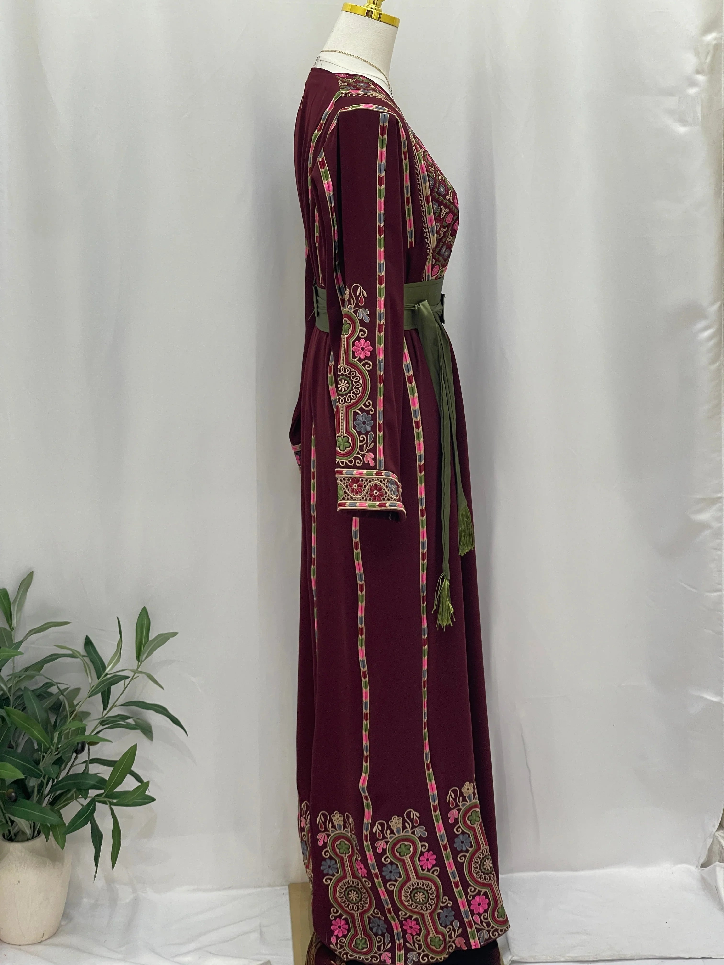 Layan Embroidered Thoub: Perfect For Cultural Occasions And Elegant Gatherings Palestinian Elegance