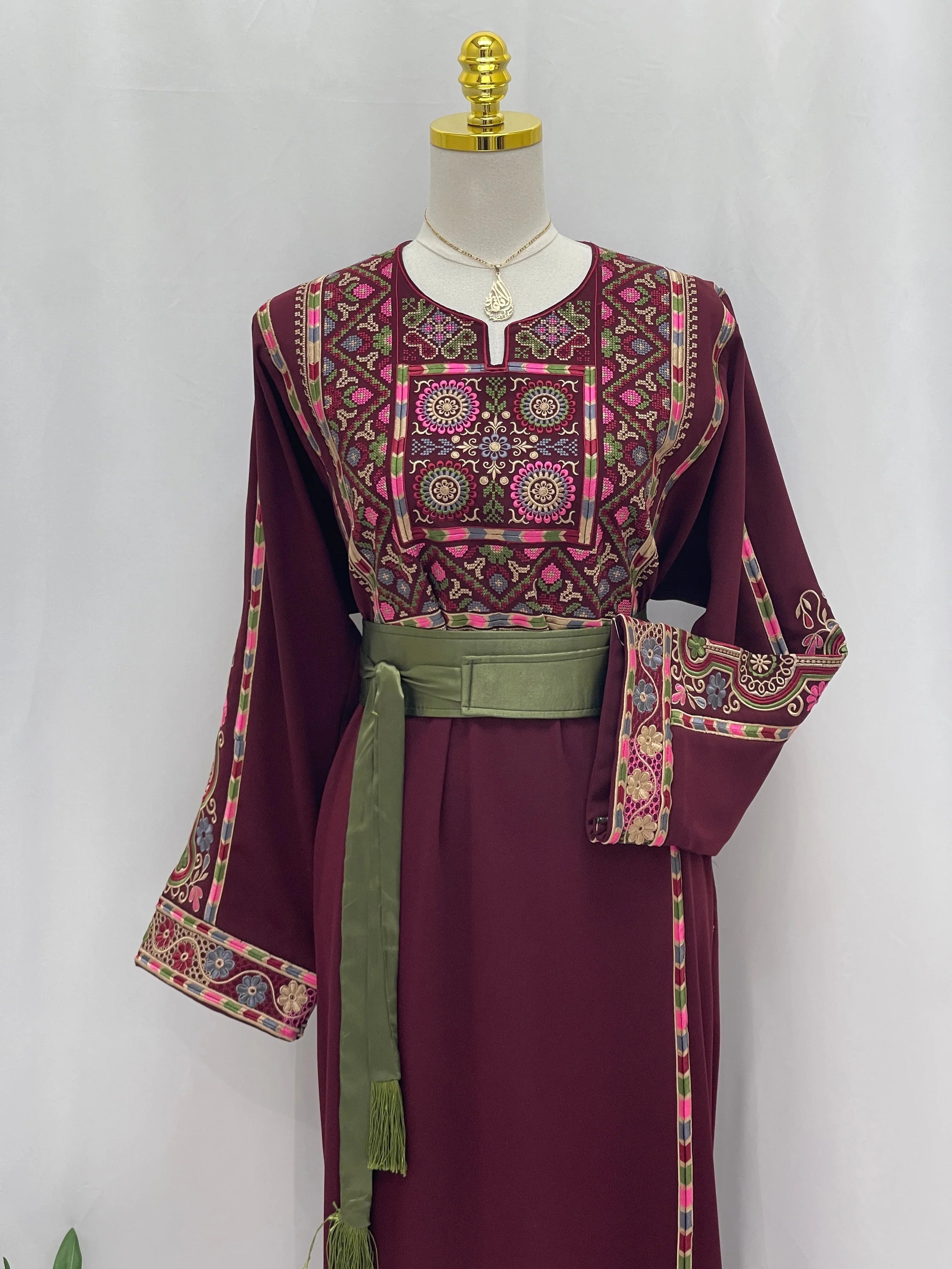 Layan Embroidered Thoub: Perfect For Cultural Occasions And Elegant Gatherings Palestinian Elegance