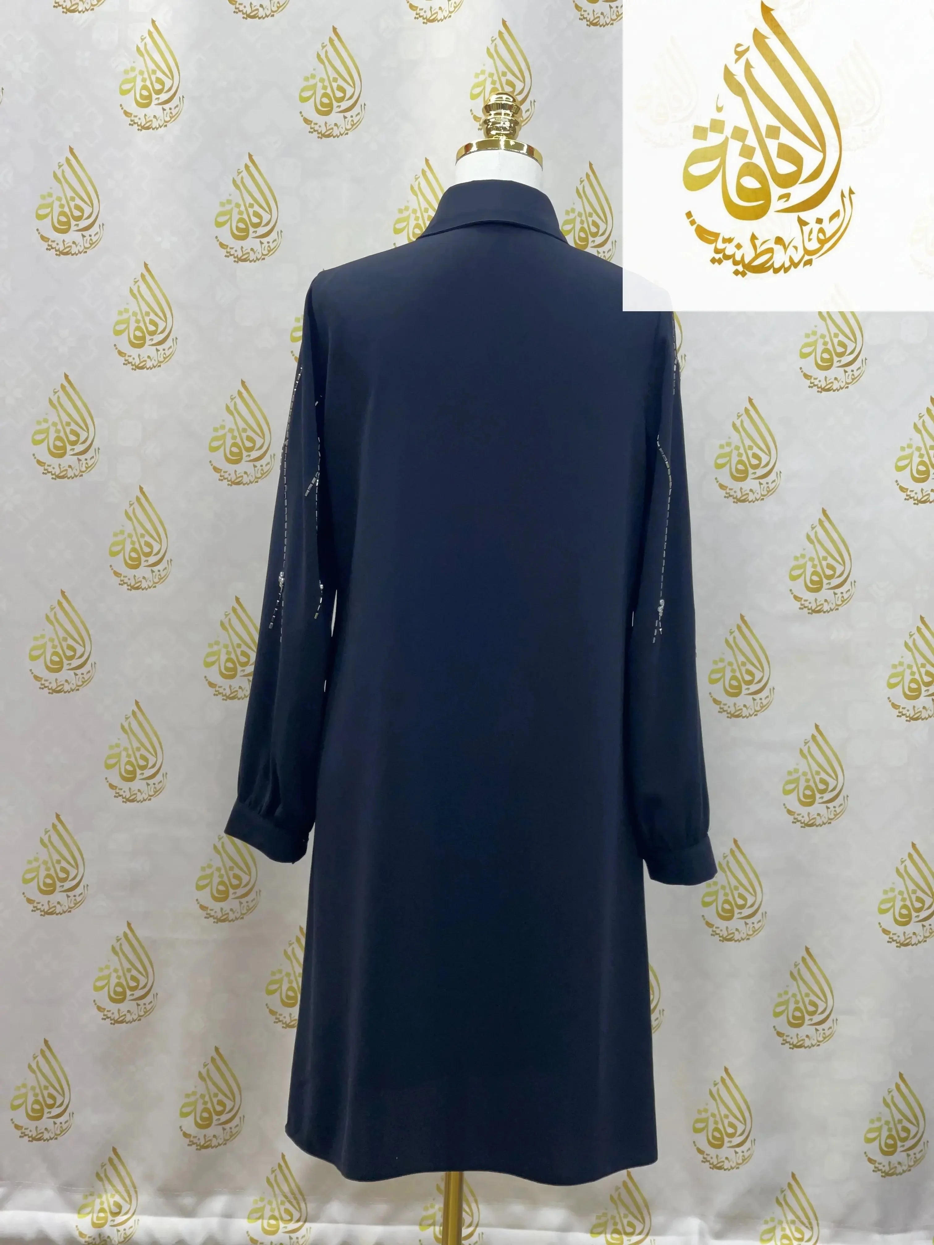 Long Tunic with Beads on Sleeves: Elegance in Every Detail Palestinian Elegance