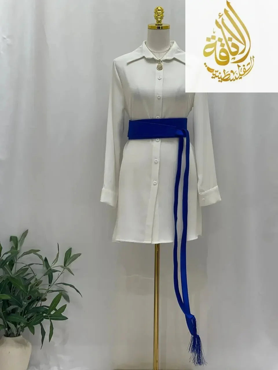 Luxurious Satin Belt with Modern Embroidery - Elegant & Durable Accessory Palestinian Elegance