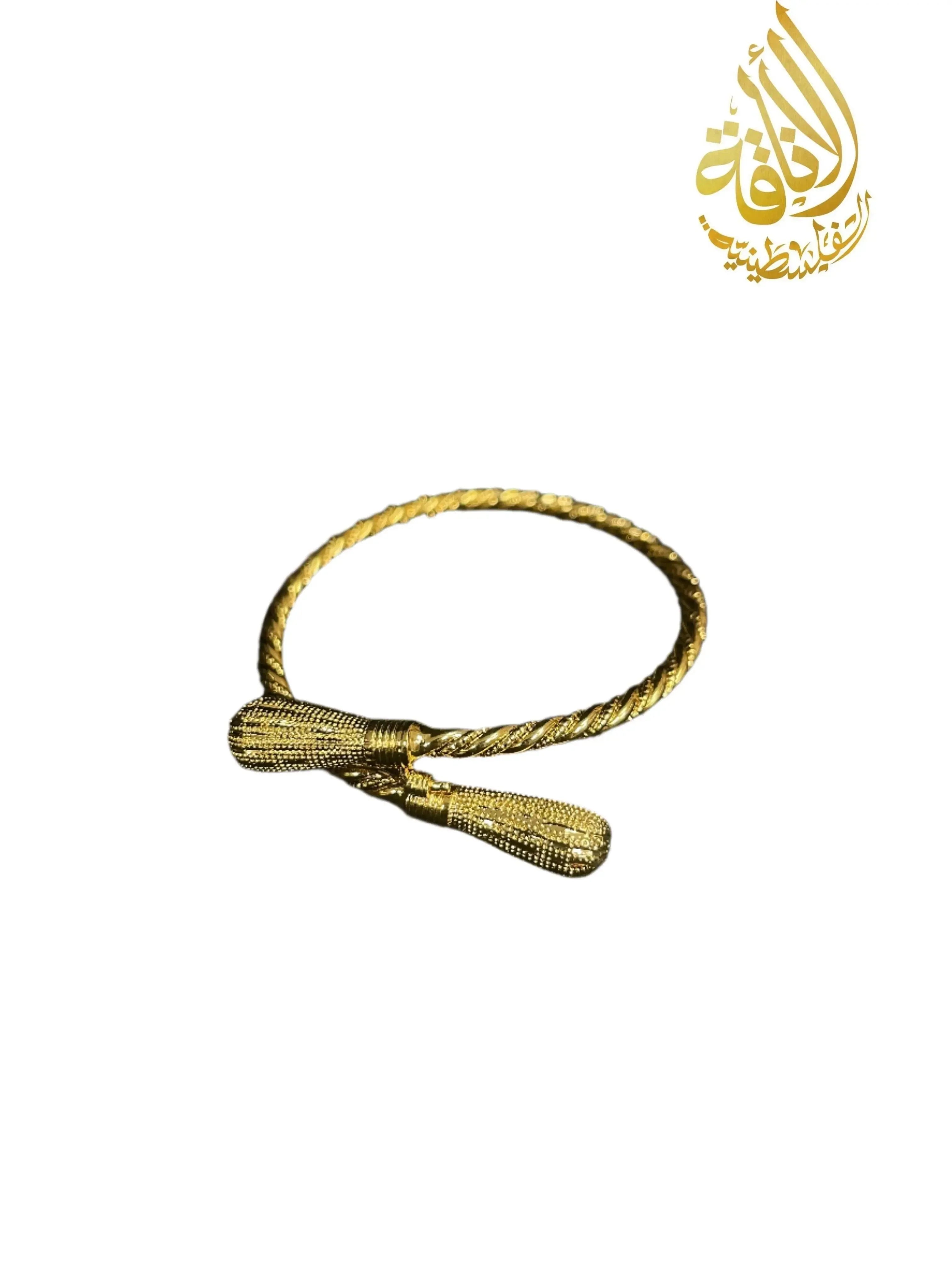 Palestinian Elegance imitated gold bracelet for women with twisted design and decorative ends