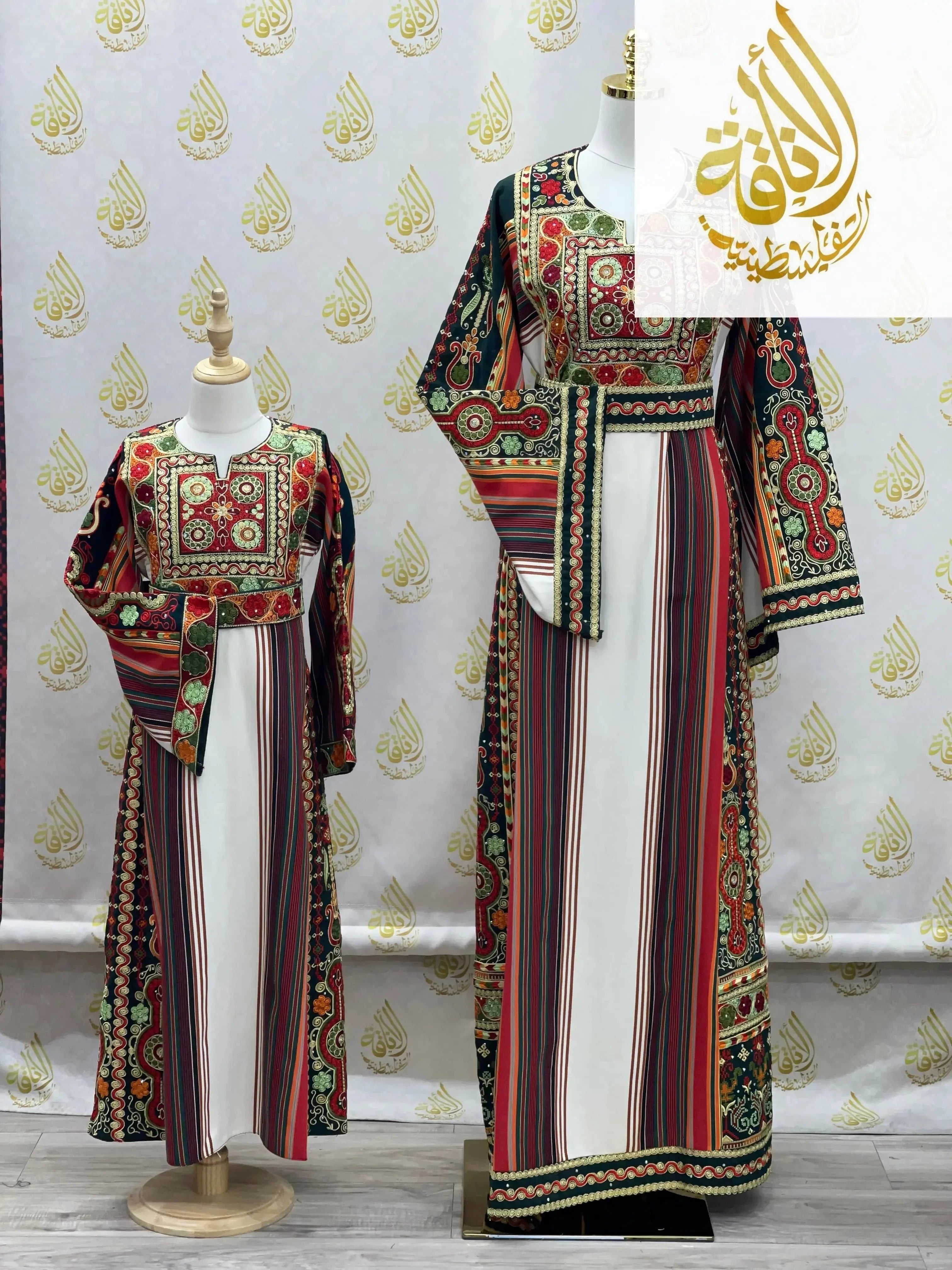 Malaka Kids Majdalwi Embroidered Thoub - Traditional Elegance for Children Palestinian Elegance