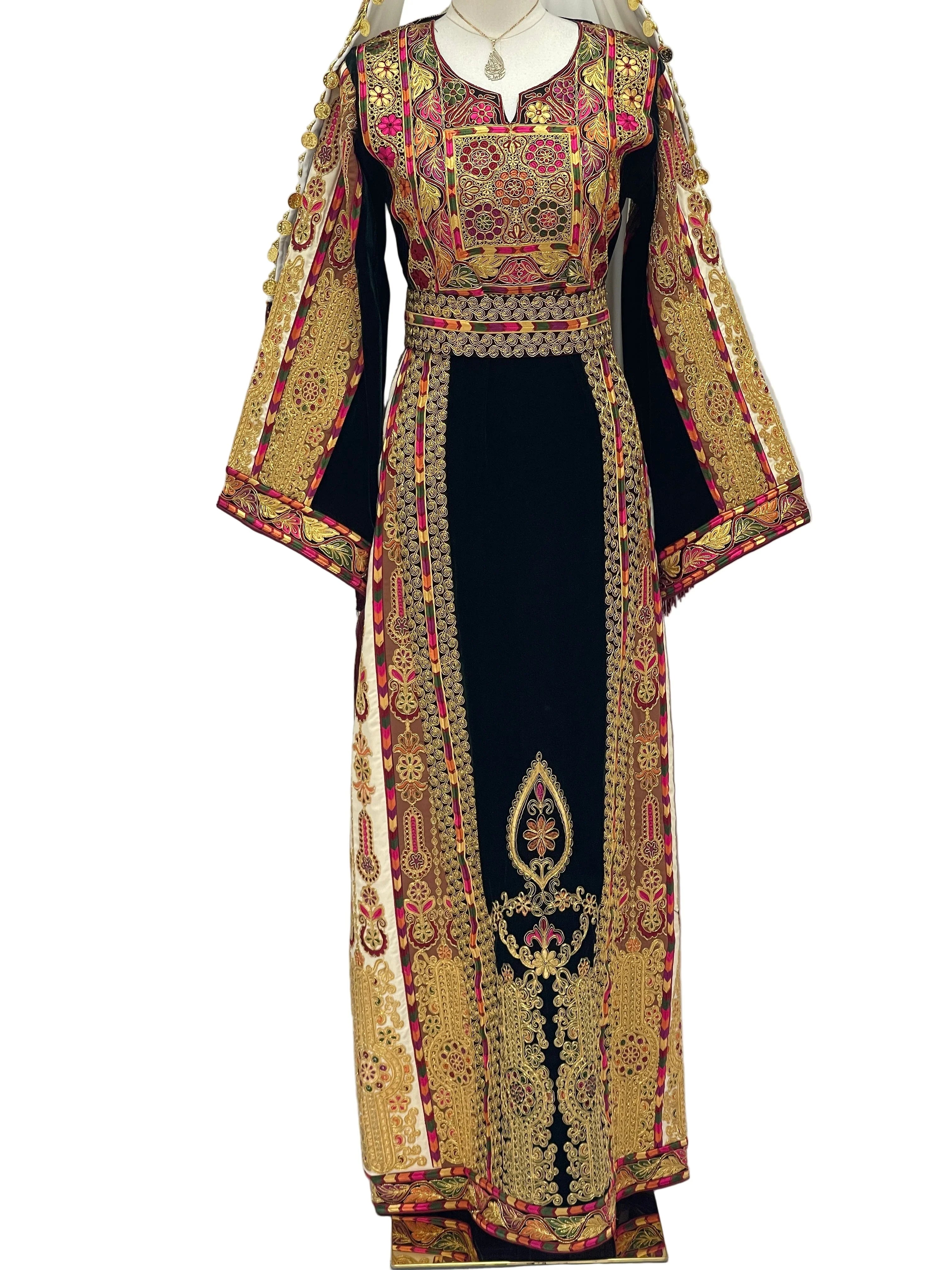 Malika Queen Emerald Thobe featuring intricate embroidery and a flowing design perfect for formal occasions