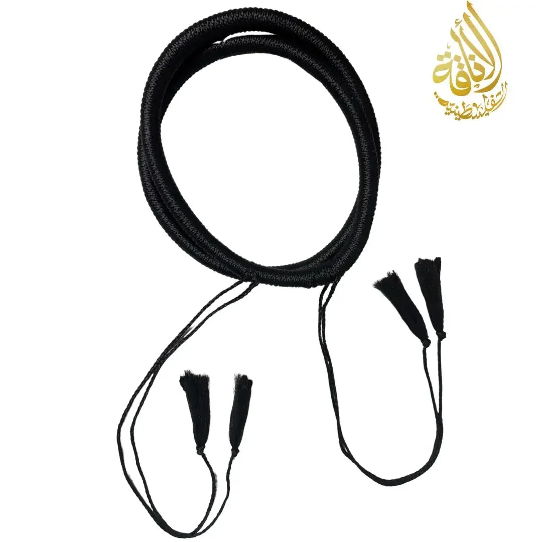 Classic men's agal black cord with tassels from Palestinian Elegance for traditional wear