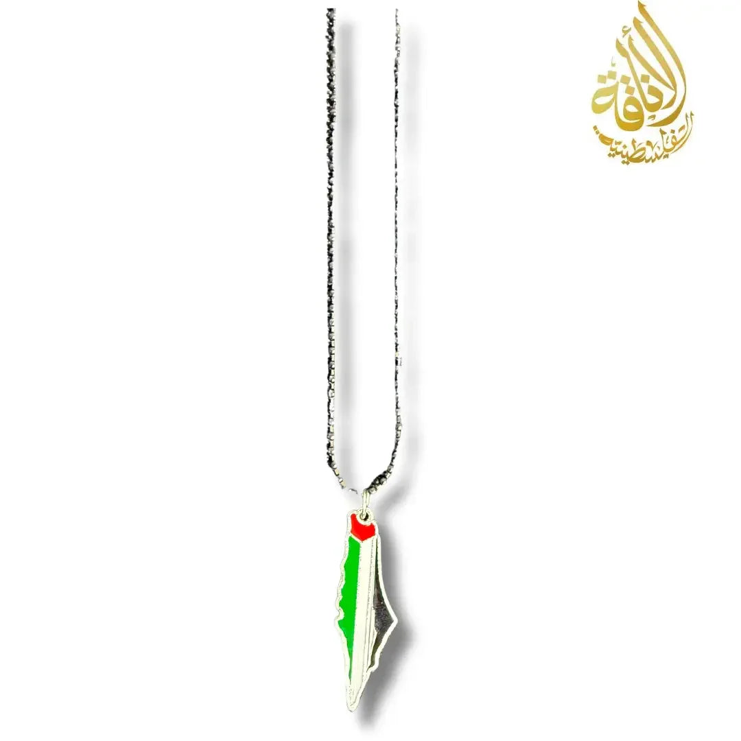 Metal Black Beads Palestine Necklace Palestinian Elegance