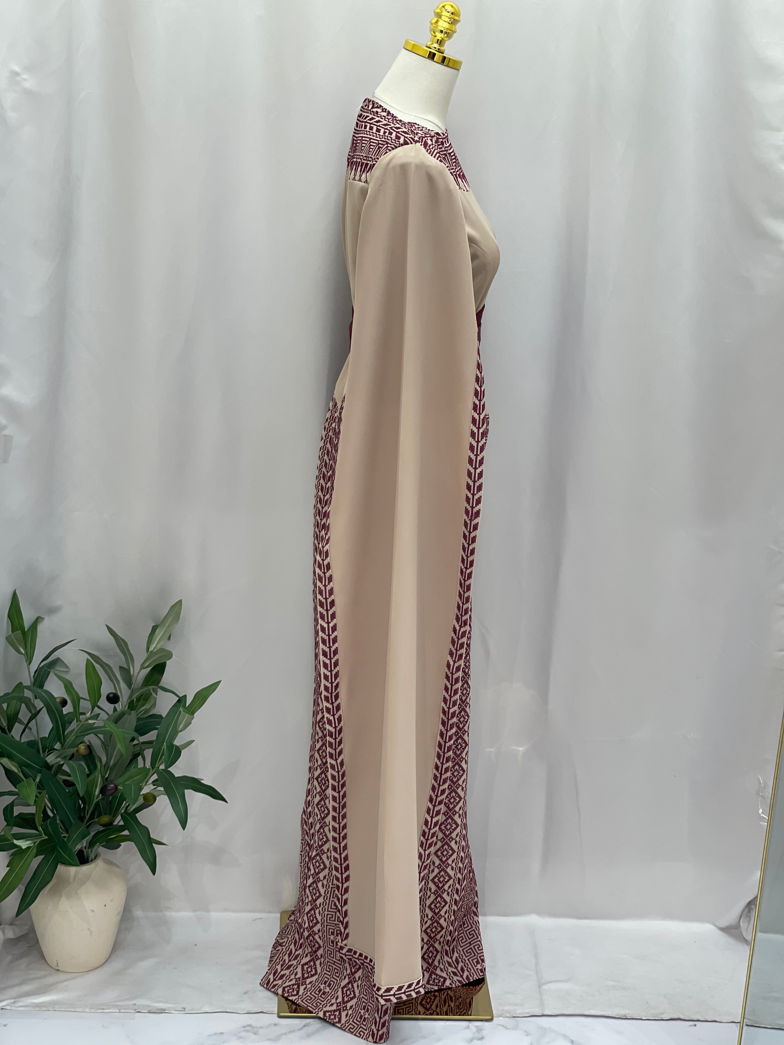 Modern Embroidered Dress | Modest Elegance for Special Occasions - Palestinian Elegance