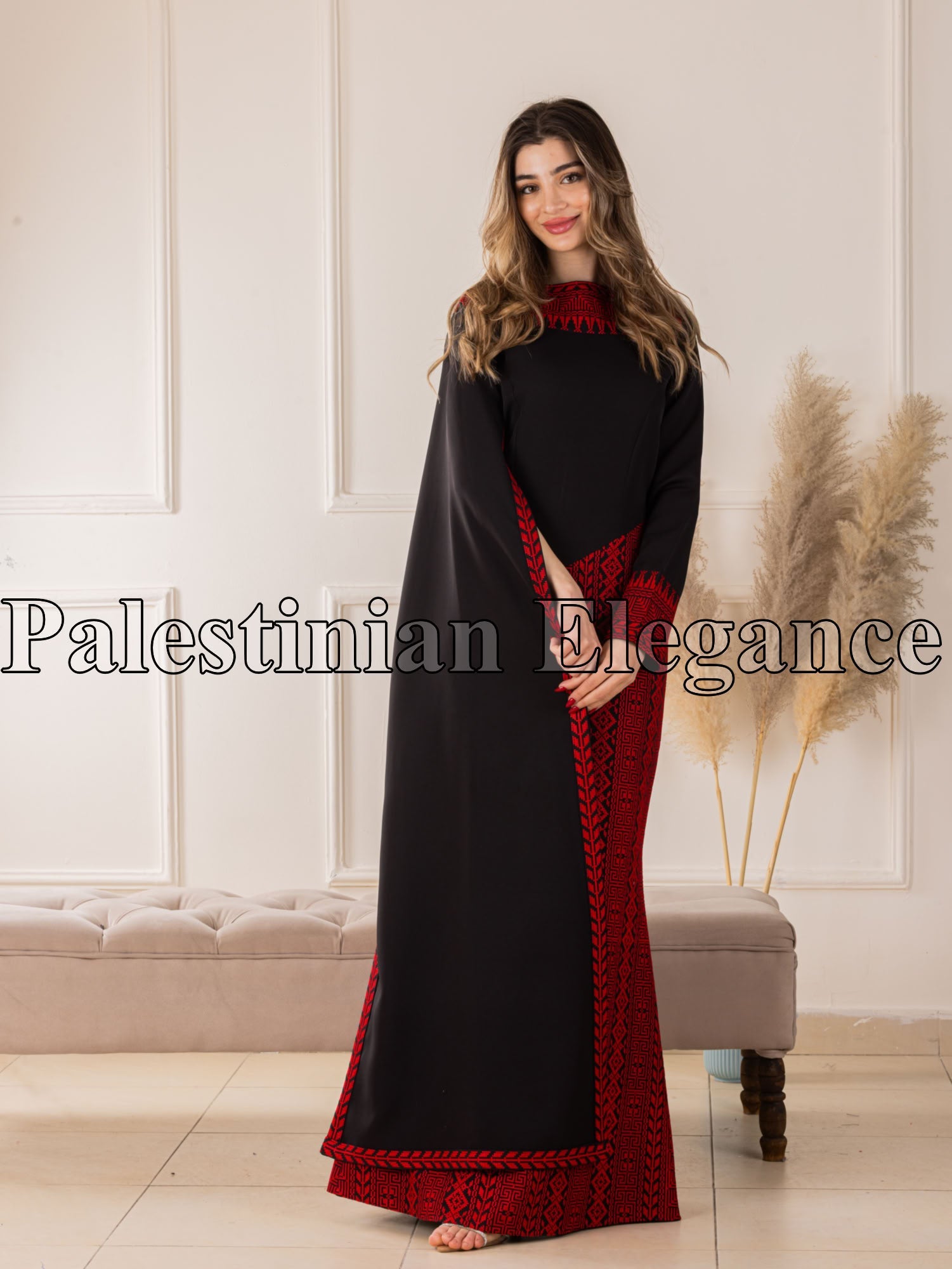 Modern Embroidered Dress | Modest Elegance for Special Occasions - Palestinian Elegance