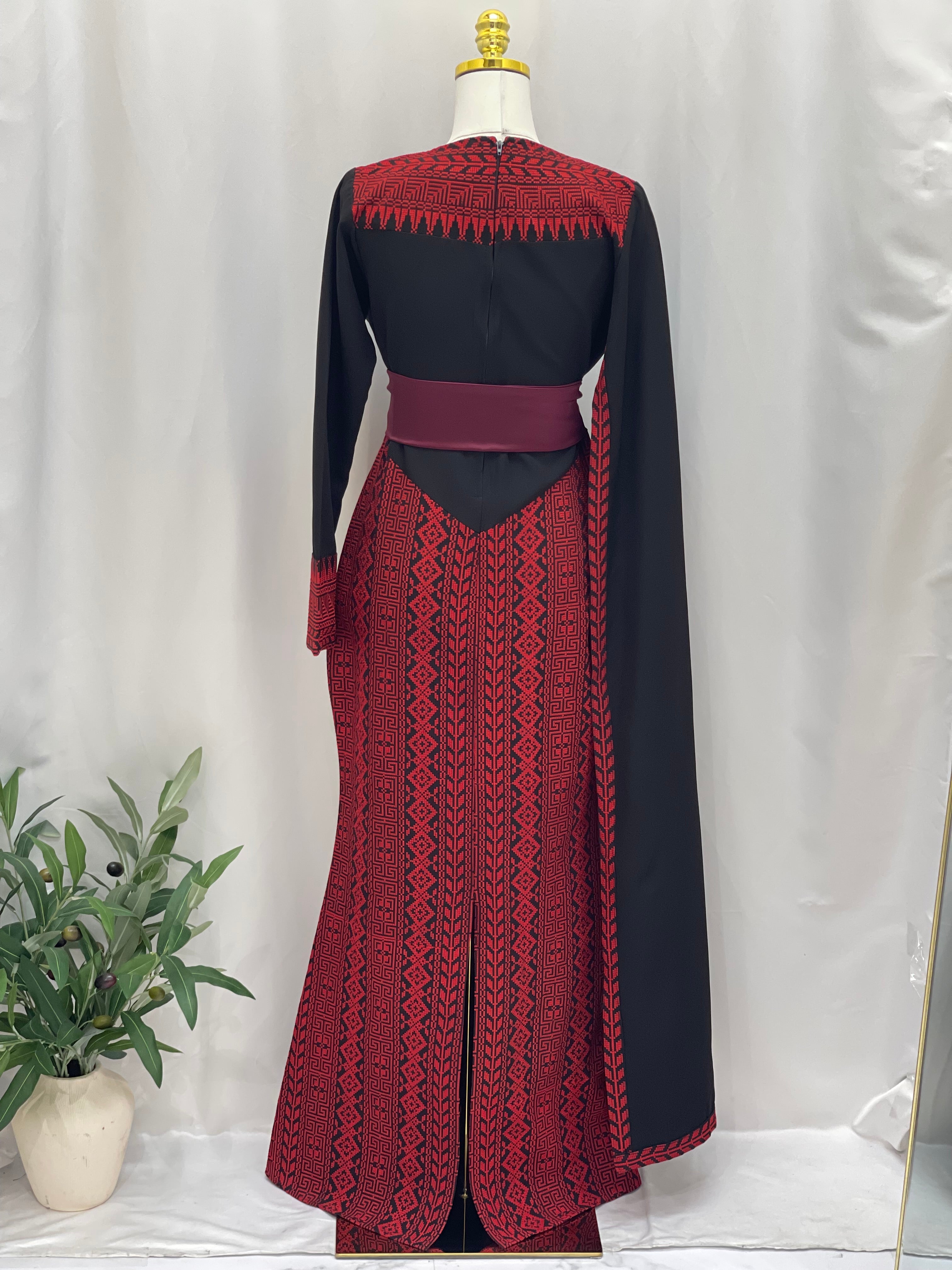 Modern Embroidered Dress | Modest Elegance for Special Occasions - Palestinian Elegance