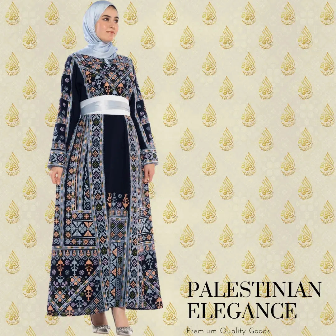 Beautiful Modern Embroidery Thoub: Refined Elegance and Distinctive Style Palestinian Elegance