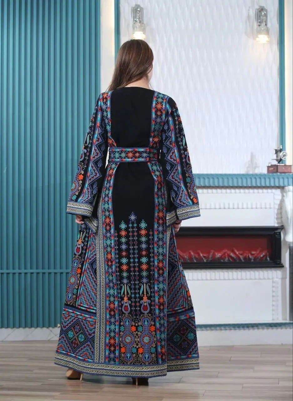 New Safia Embroidered Thoub - Tradition Meets Modern Elegance - Palestinian Elegance