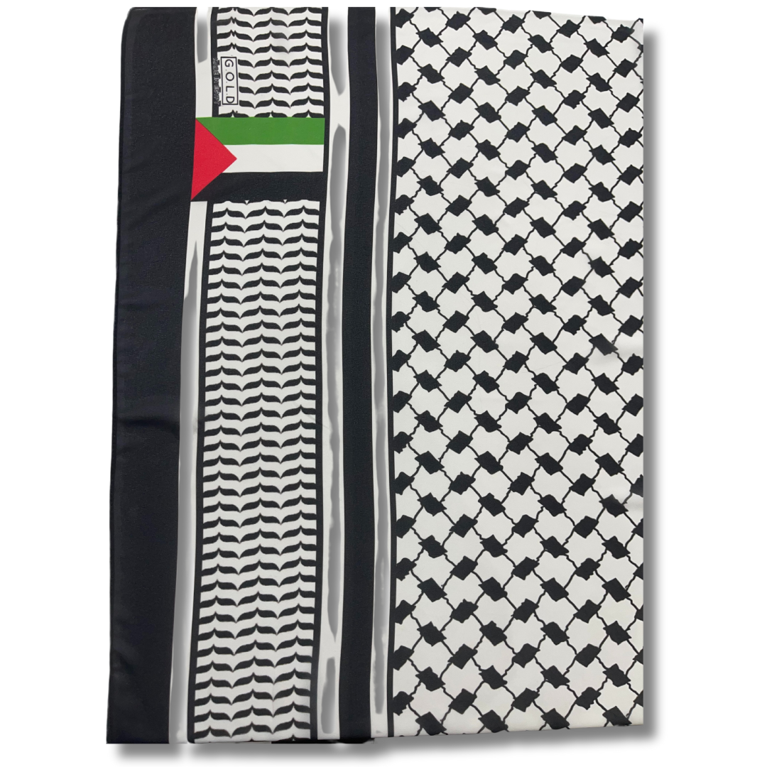 Palestine Flag Kuffiyeh Hijab - Stylish and Cultural Headscarf Palestinian Elegance