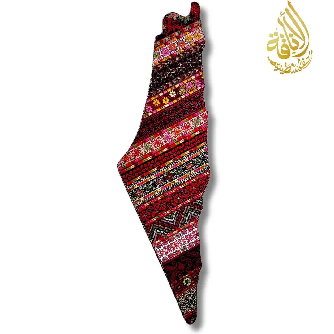 Palestine Map Home Decor - Tatreez Design Large 120CM Palestinian Elegance