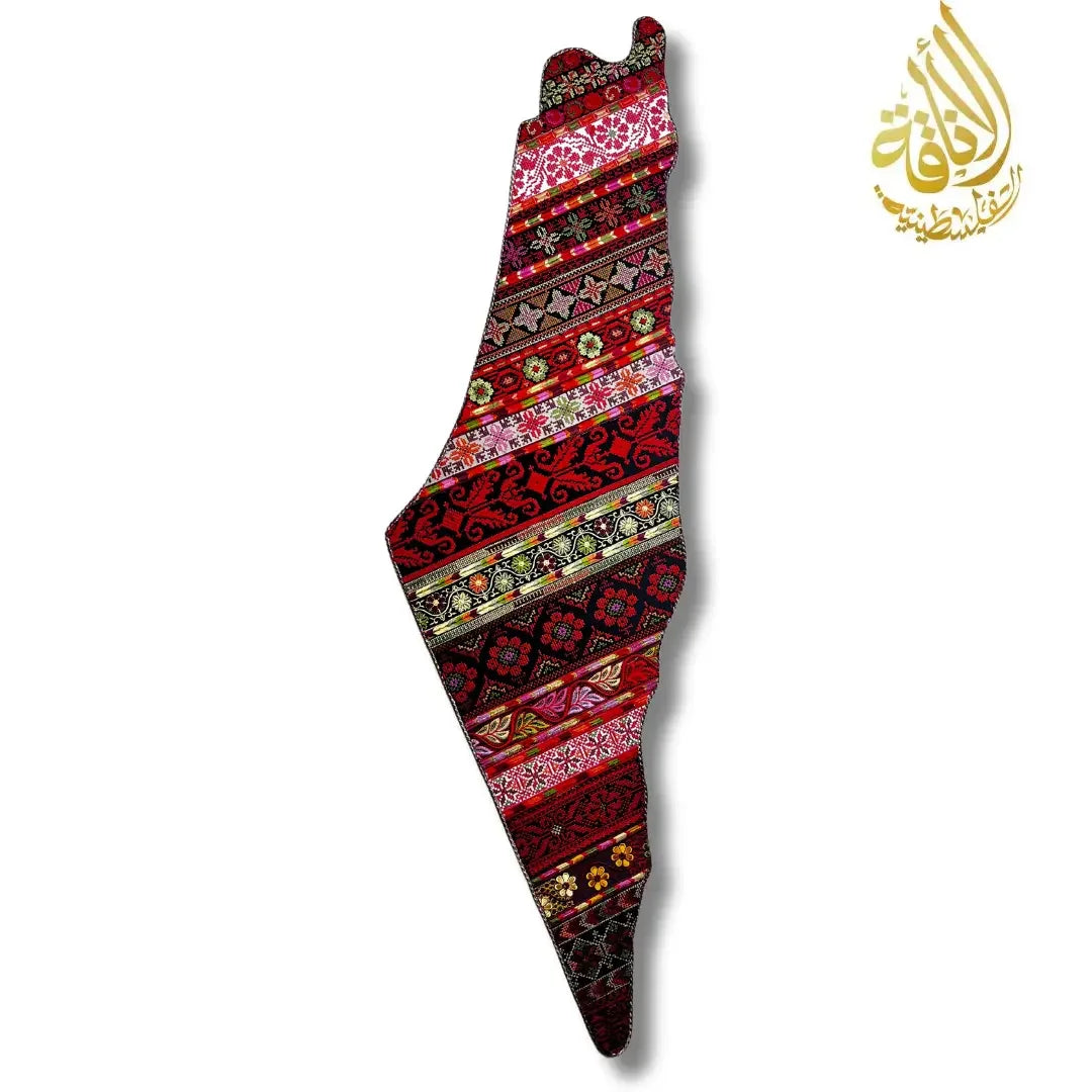 Palestine Map Home Decor - Tatreez Design Large 120CM Palestinian Elegance