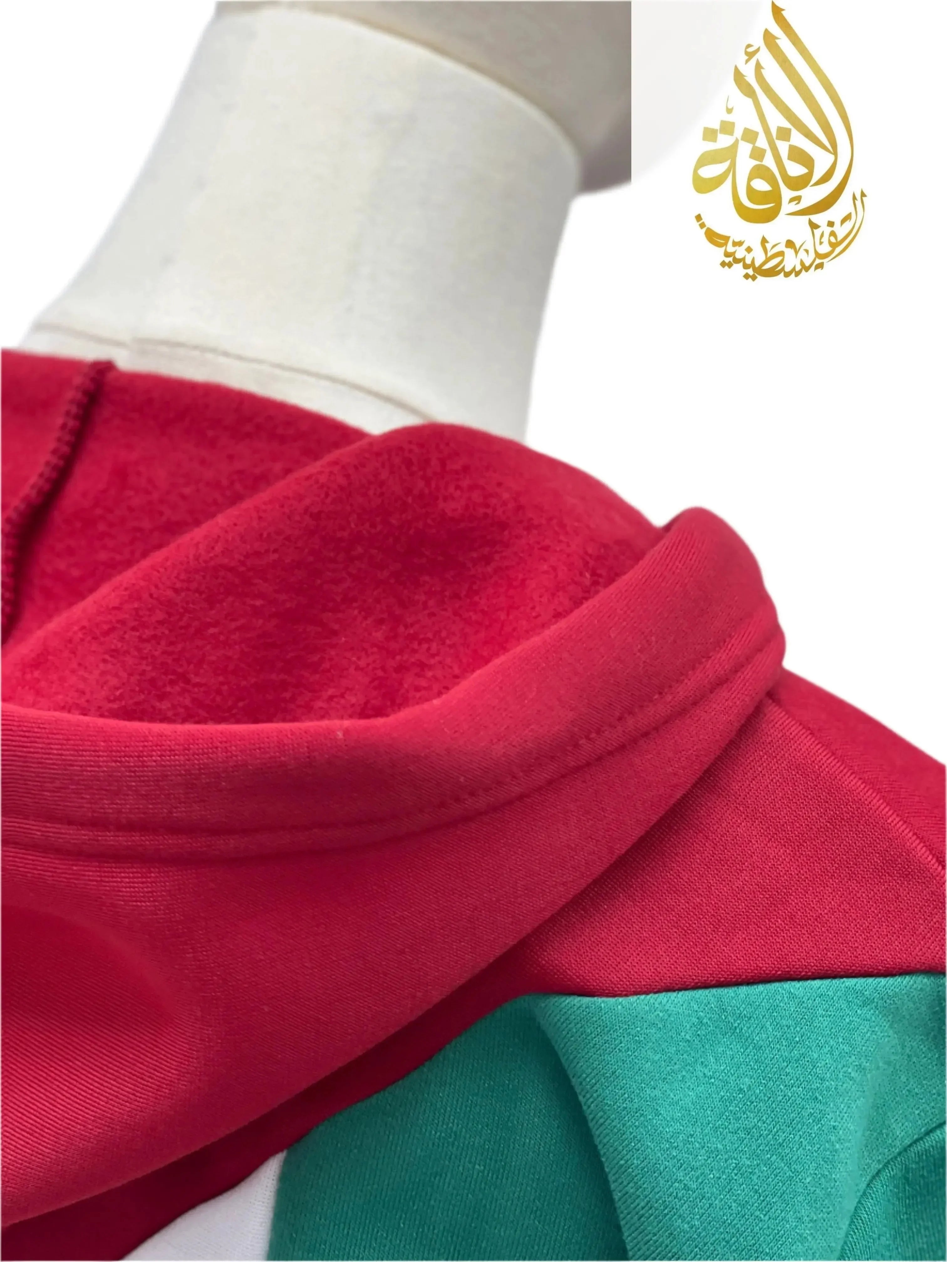 Palestine Pullover Hoodie with Kufiyeh Sleeves - Unisex Cultural Apparel Palestinian Elegance