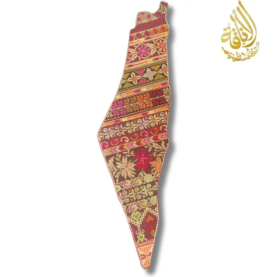 Palestine-Shaped Embroidered Home Decor - Exquisite Craftsmanship Palestinian Elegance