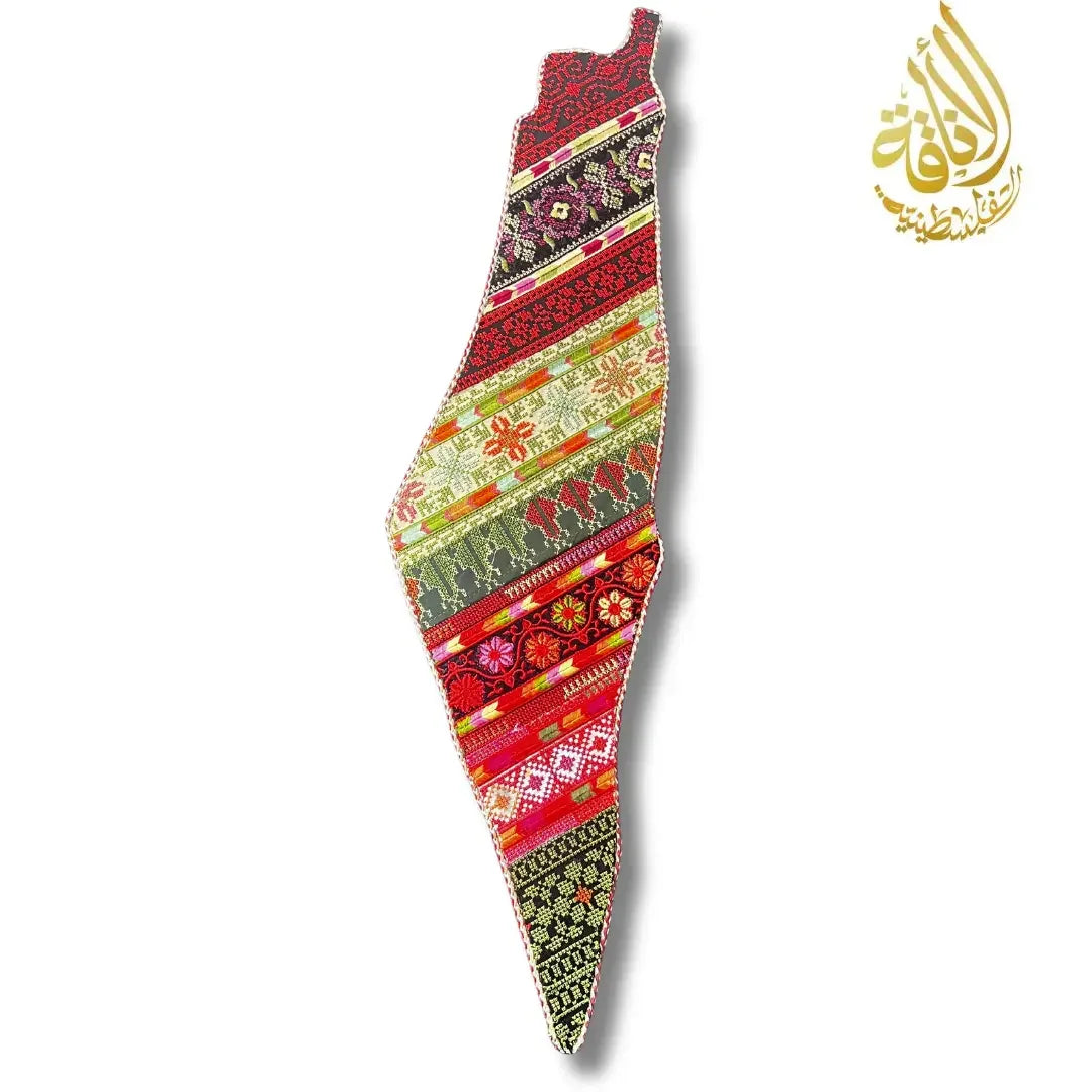 Palestine-Shaped Embroidered Home Decor - Exquisite Craftsmanship Palestinian Elegance