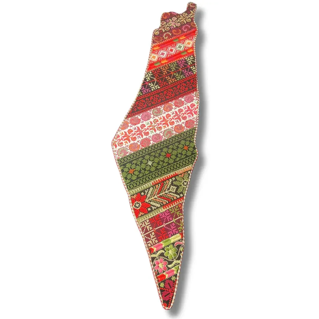 Palestine-Shaped Embroidered Home Decor - Exquisite Craftsmanship Palestinian Elegance