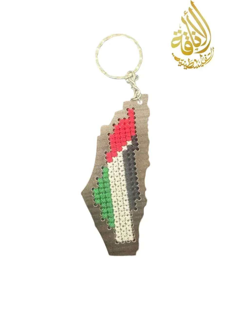 Palestine Tatreez Map on Wood - Diamond, Circle, and Rectangle Designs Palestinian Elegance