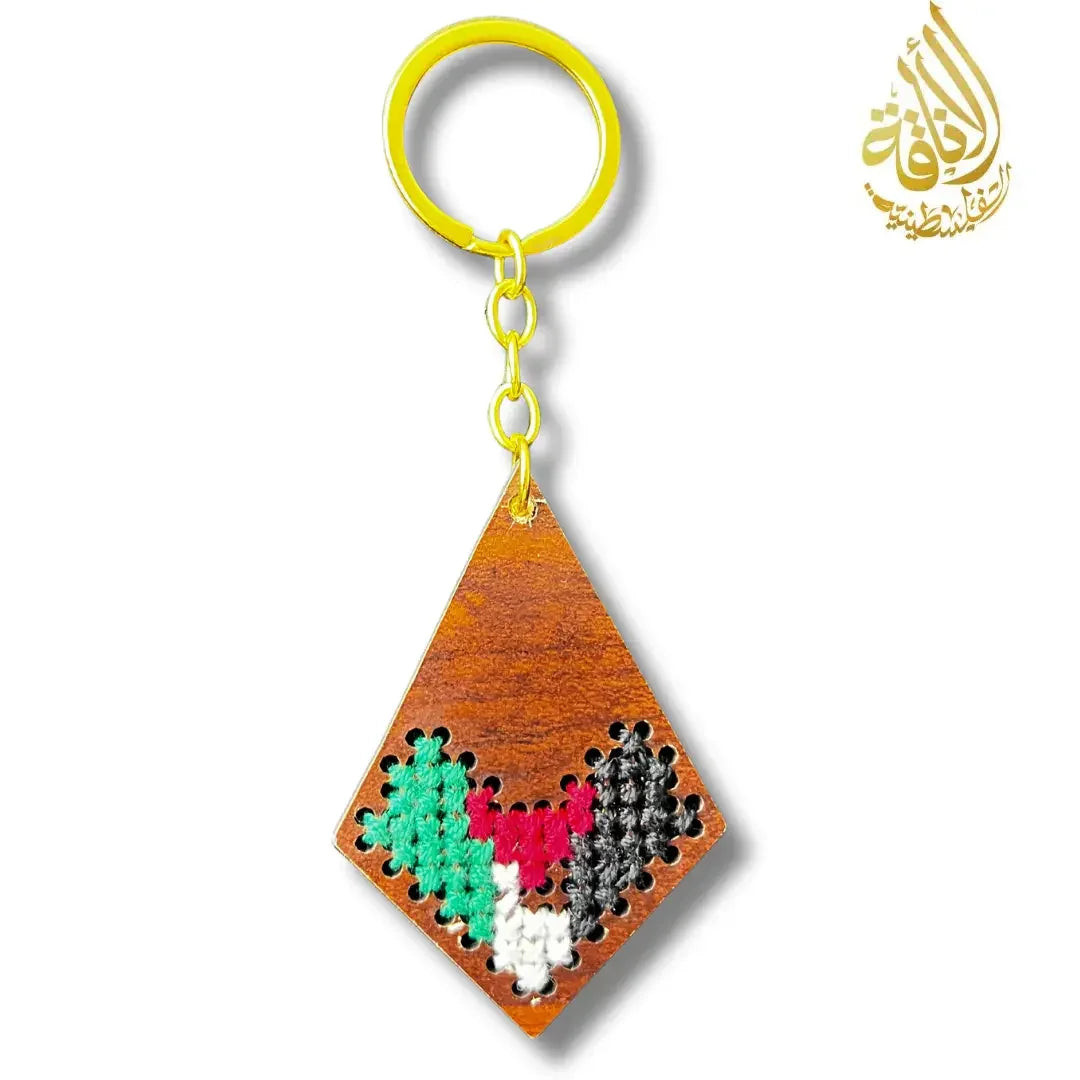 Palestine Tatreez Map on Wood - Diamond, Circle, and Rectangle Designs Palestinian Elegance