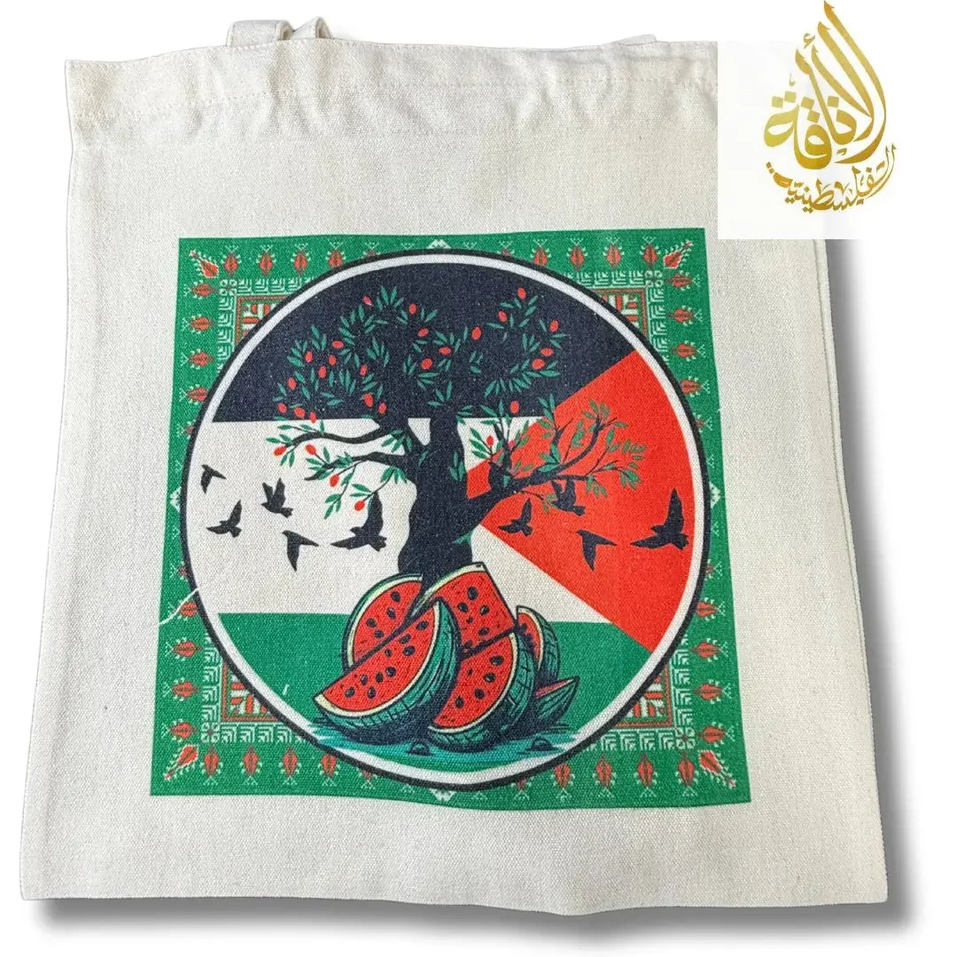 Palestine Tote Bags with Diverse Palestinian Symbols Palestinian Elegance