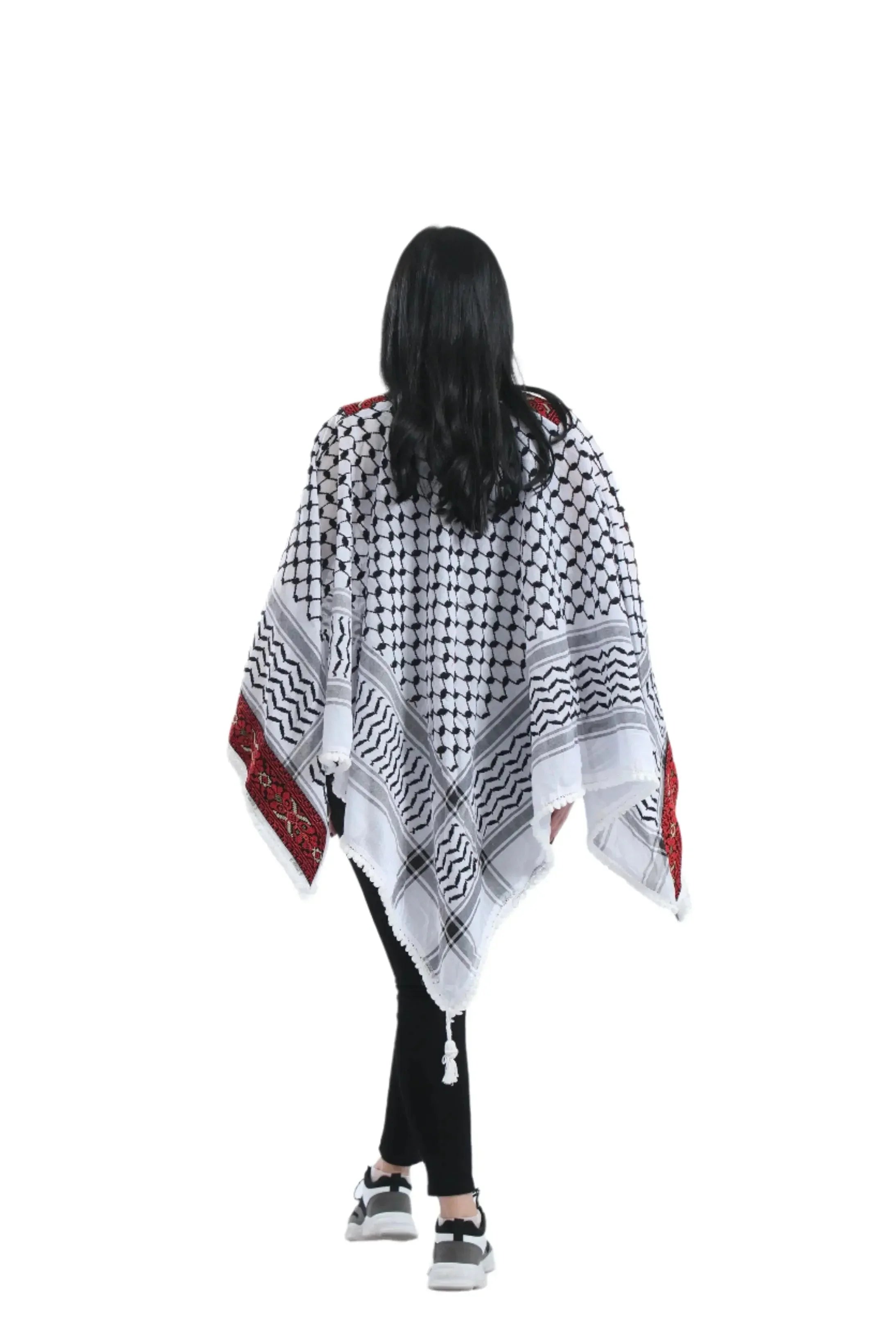 Palestinian Elegance Traditional Kuffiyeh Poncho Women's Clothing Palestinian Elegance