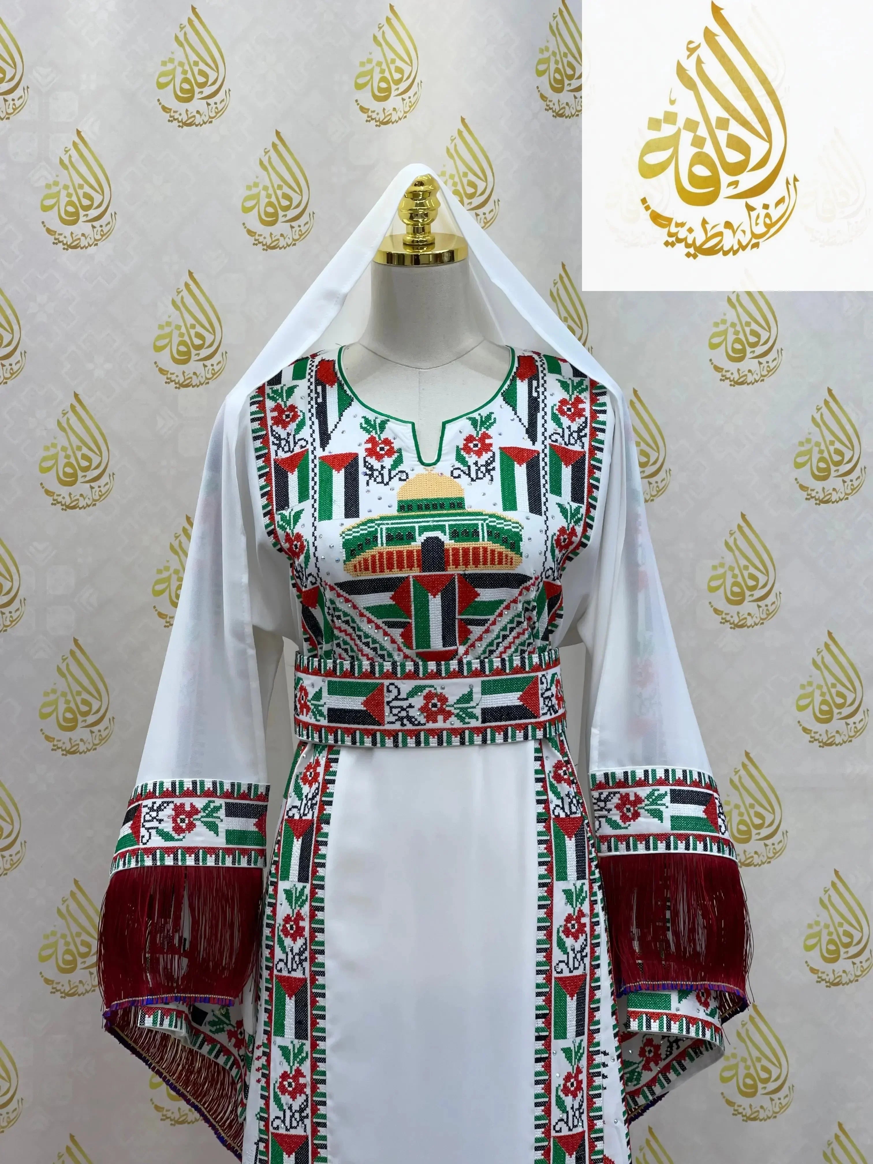 Palestinian and Proud Embroidered Thoub - Celebrate Heritage in Style Palestinian Elegance