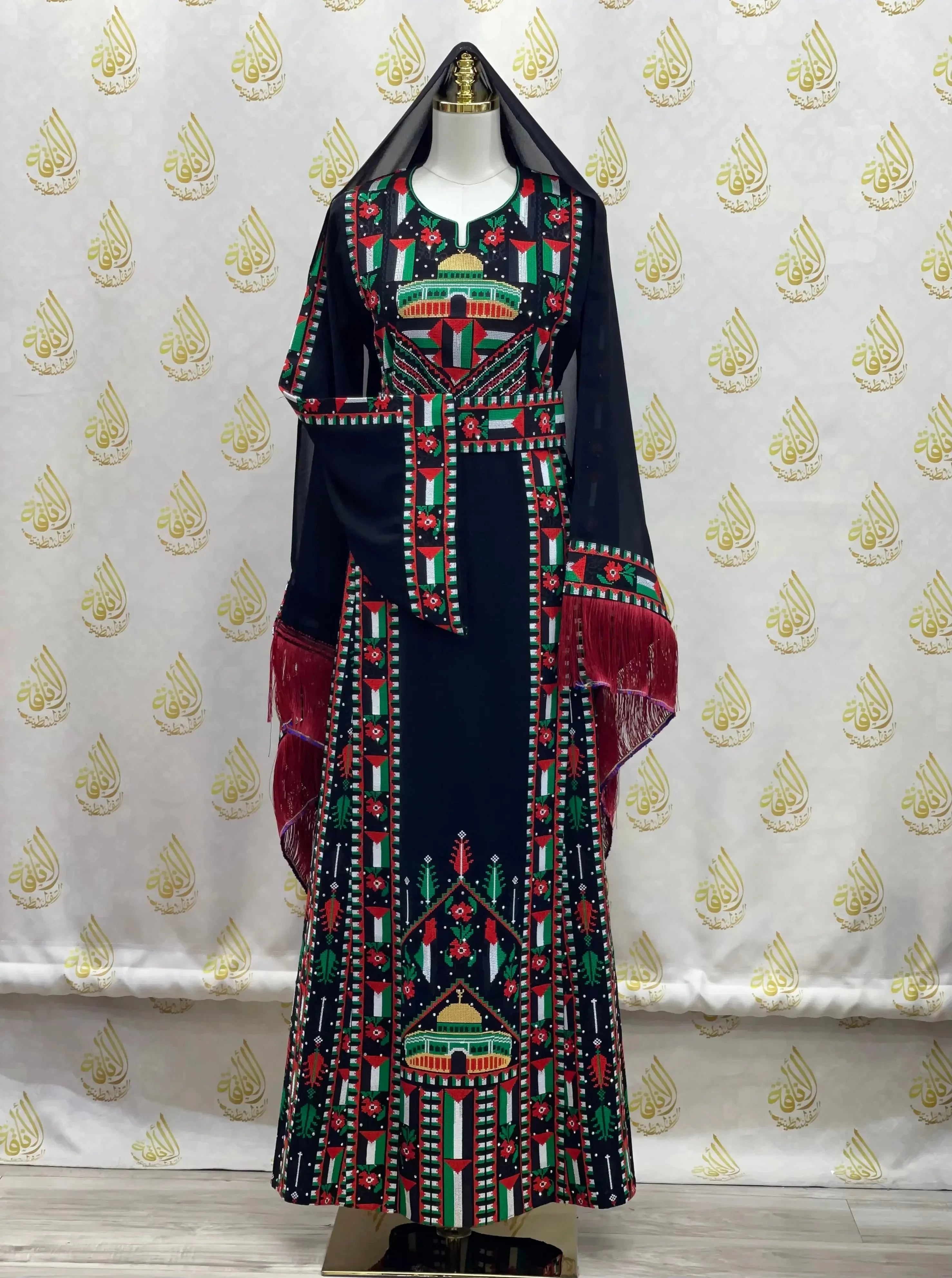 Palestinian and Proud Embroidered Thoub - Celebrate Heritage in Style Palestinian Elegance