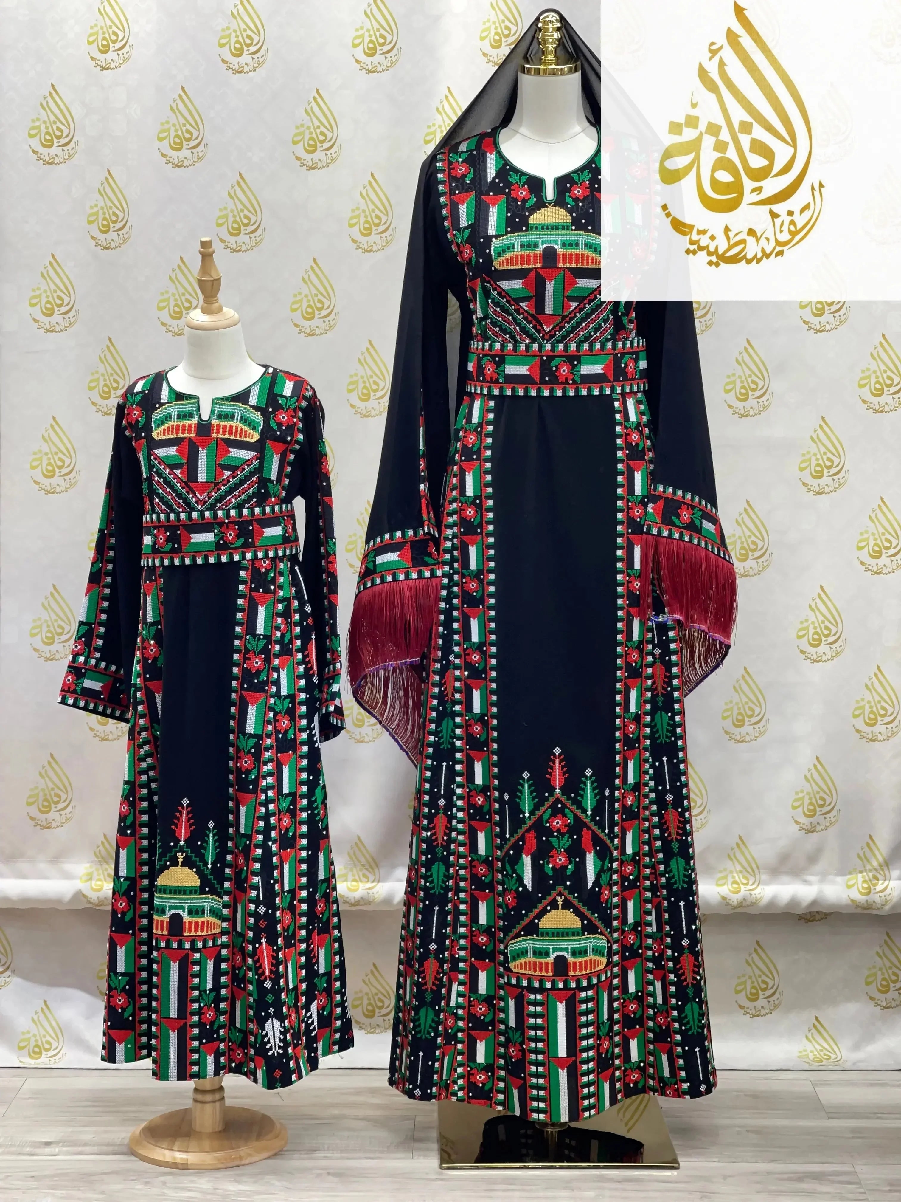 Palestinian and Proud Embroidered Thoub - Celebrate Heritage in Style Palestinian Elegance