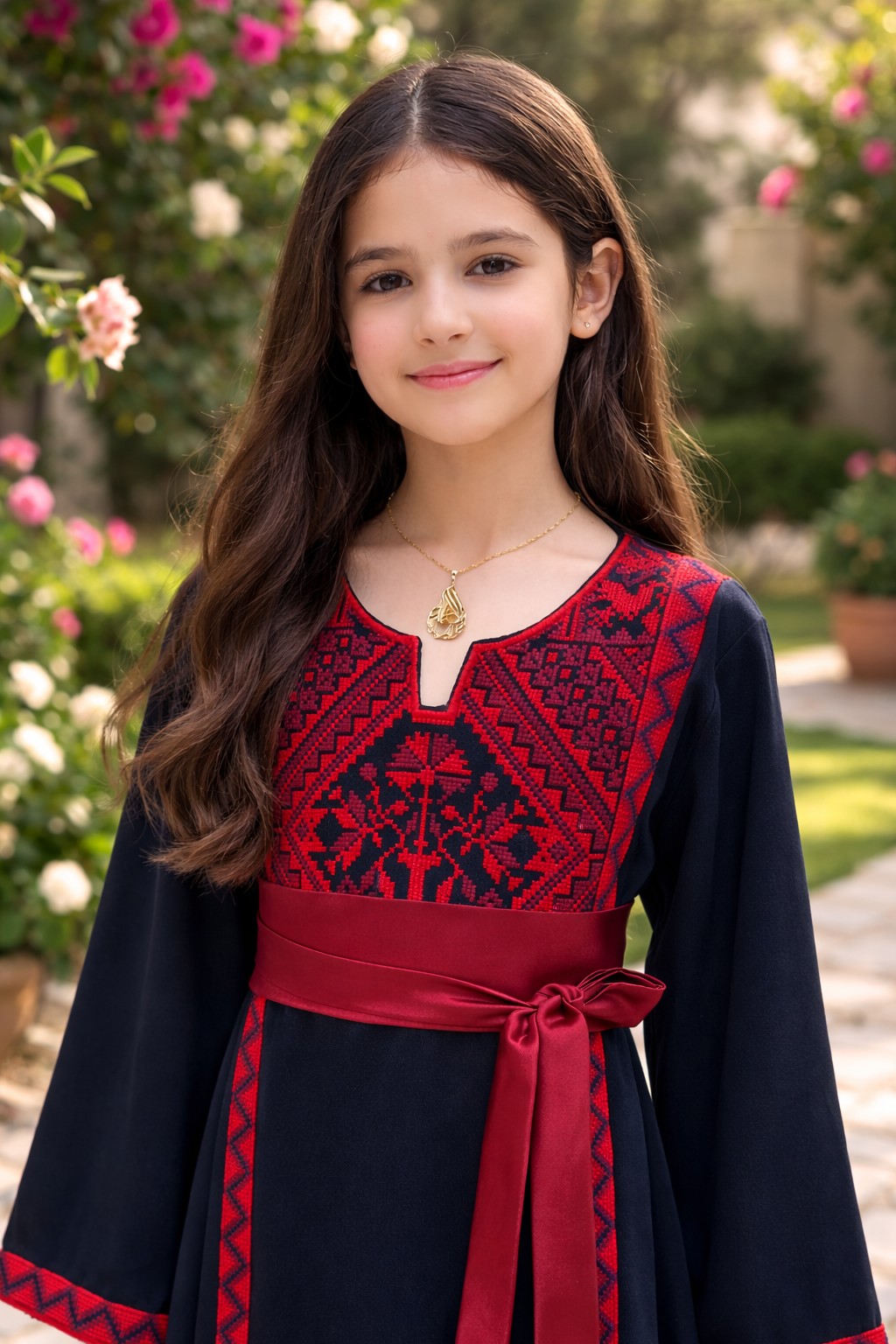 Soft Heritage Embroidered Girls Thobe