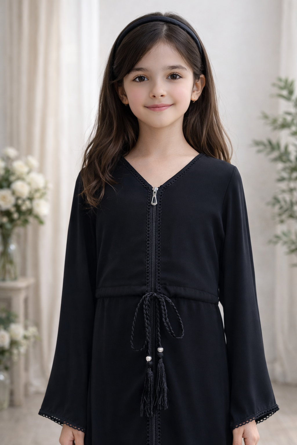 Elegant Girls Black Abaya: Comfort & Modesty with Flowy Design