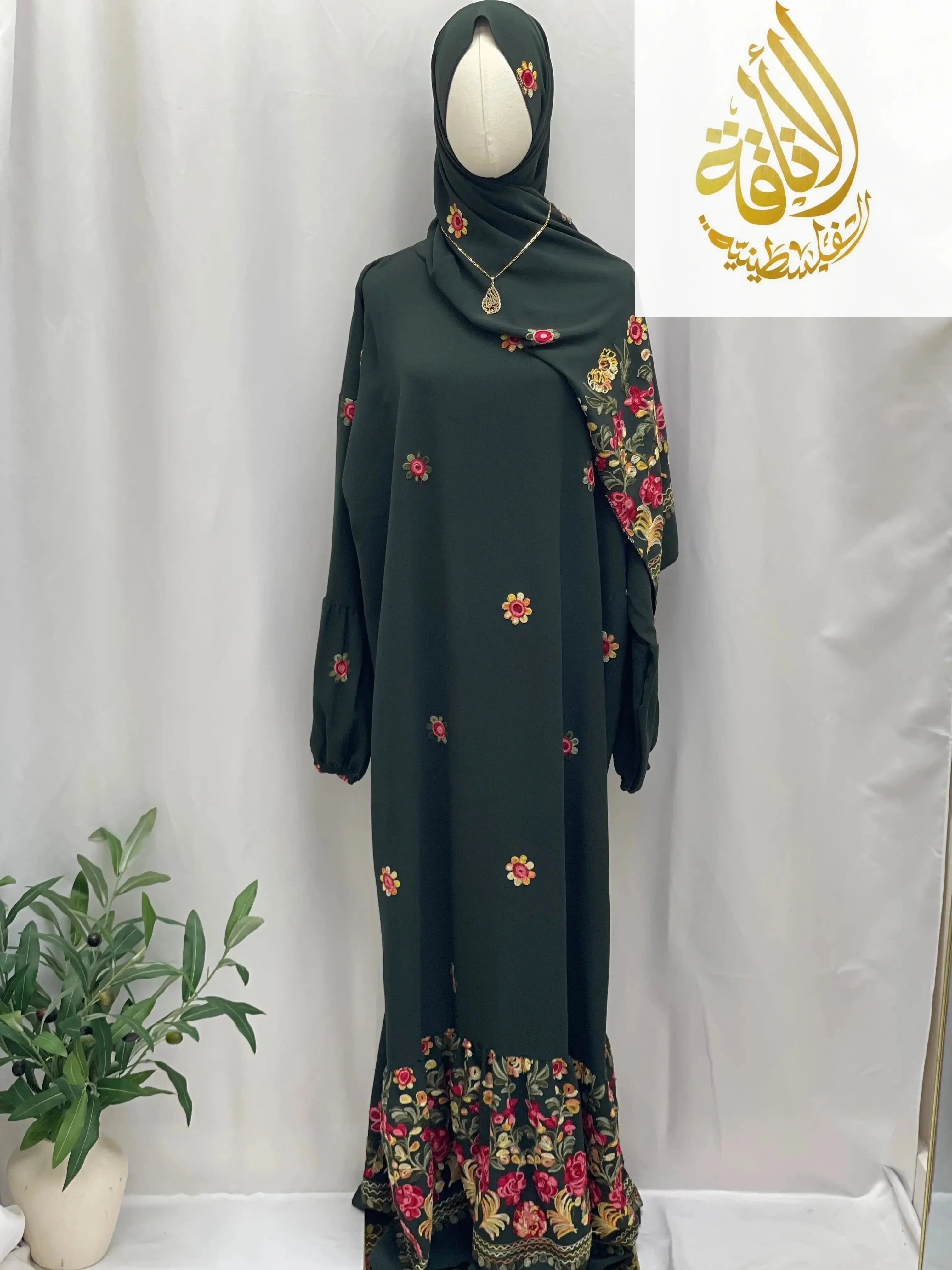 Prayer Dress with Attached Hijab - Modesty & Comfort - Palestinian Elegance