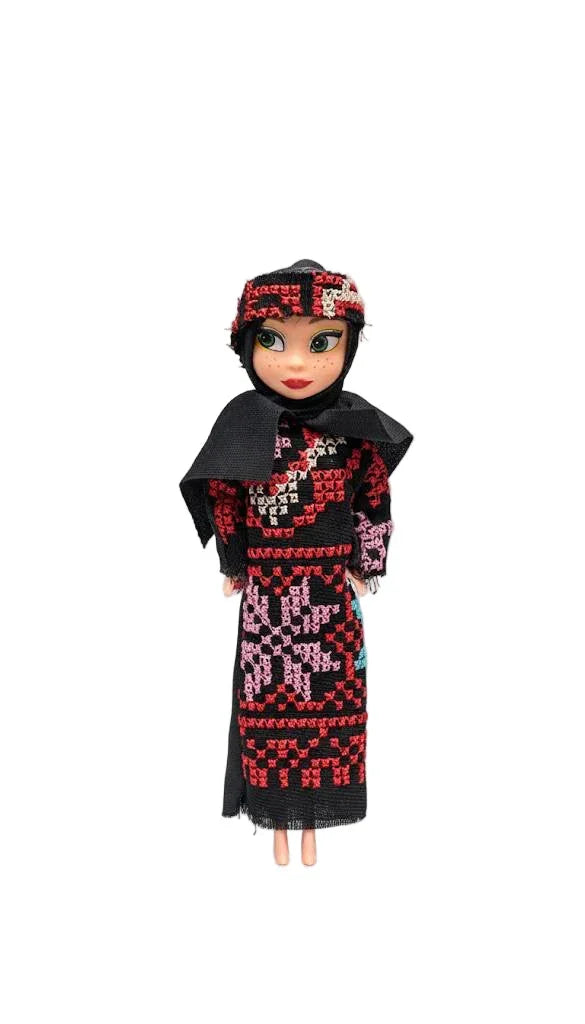 Qamar Palestinian Heritage Doll - Assorted Tatreez Design Palestinian Elegance