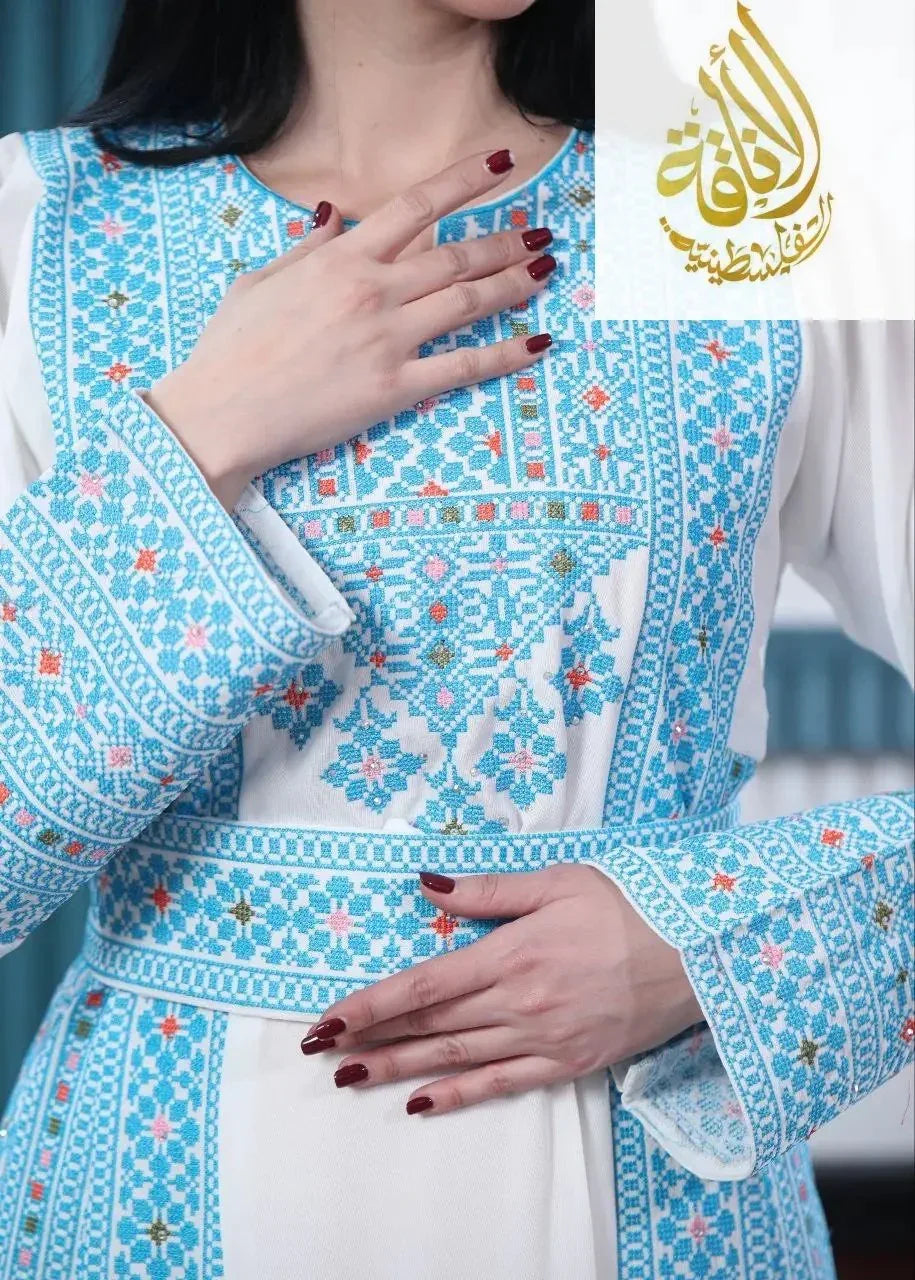 Raina Embroidered Thoub – Exquisite Tradition & Modern Comfort - Palestinian Elegance