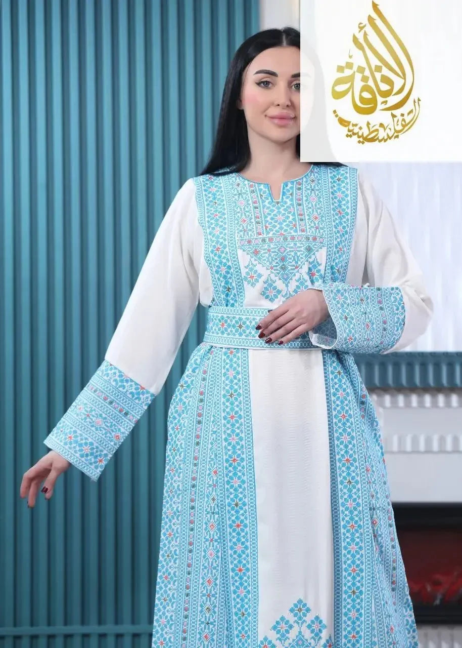 Raina Embroidered Thoub – Exquisite Tradition & Modern Comfort - Palestinian Elegance