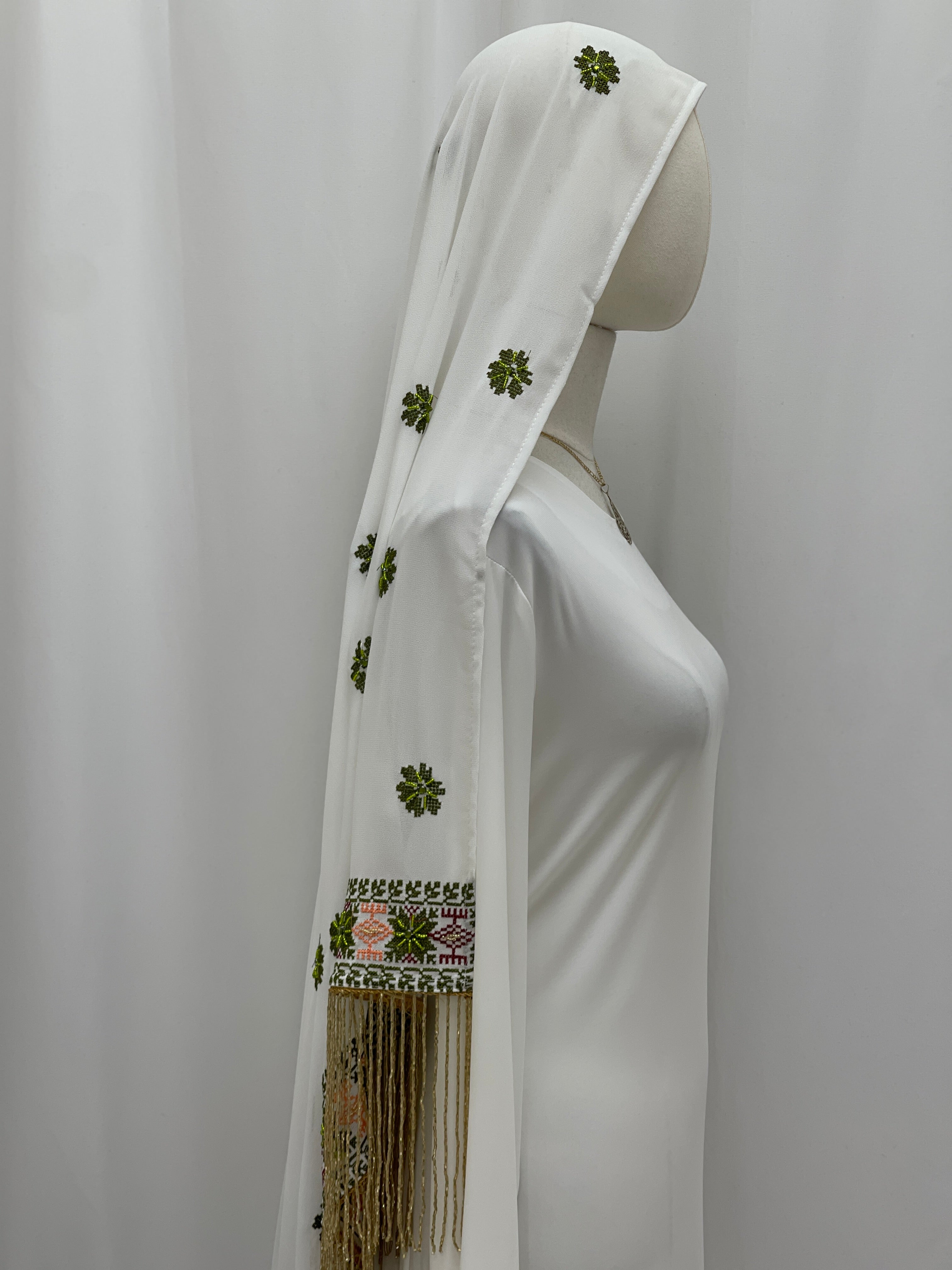 Randa Rose Embroidered Shawl Palestinian Elegance