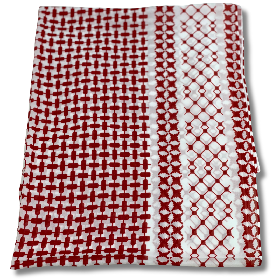 Red Kuffiyeh Hijab - Stylish and Versatile Headscarf for Everyday Wear Palestinian Elegance