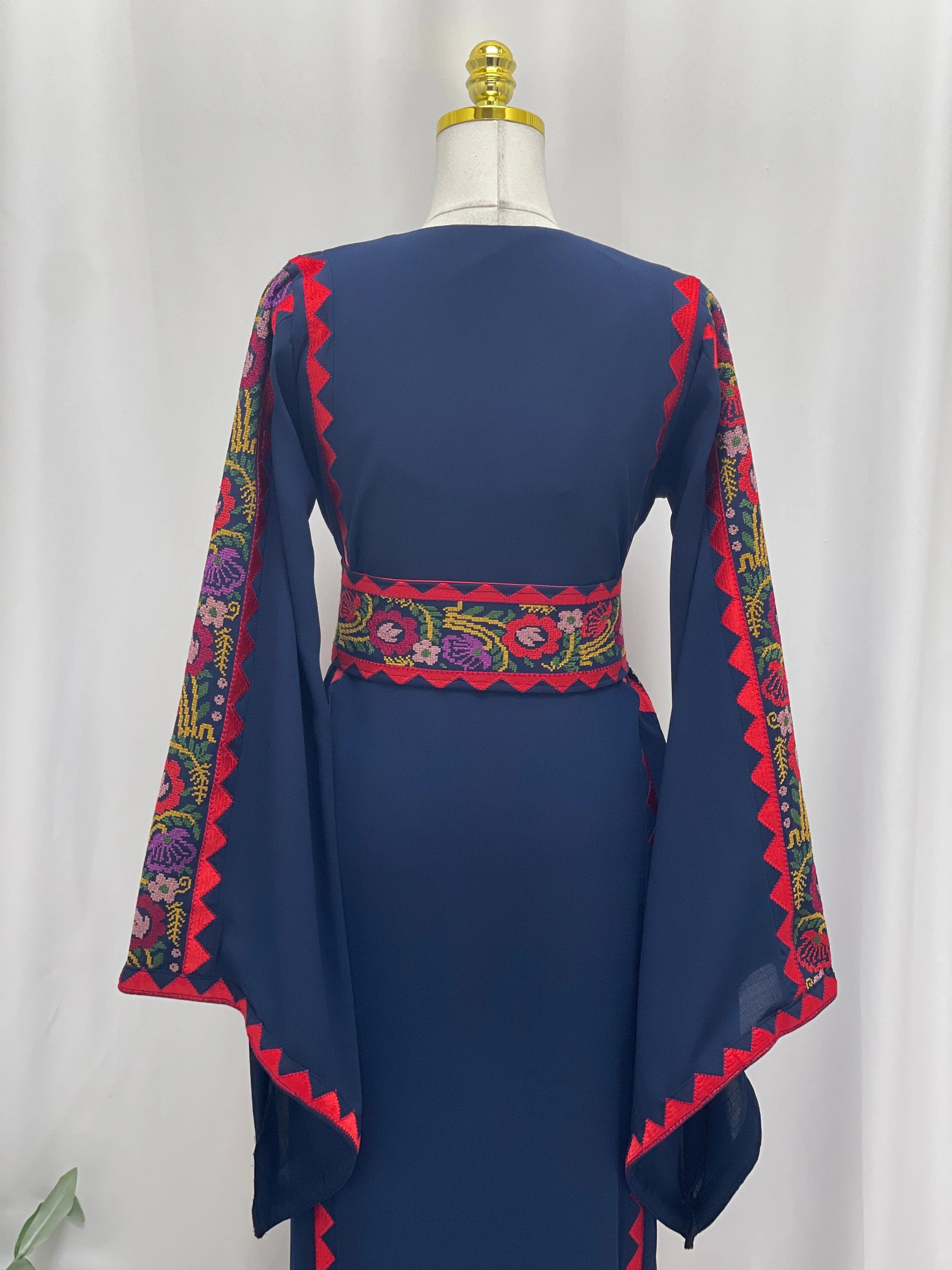 Riyahin Embroidered Thobe Palestinian Elegance