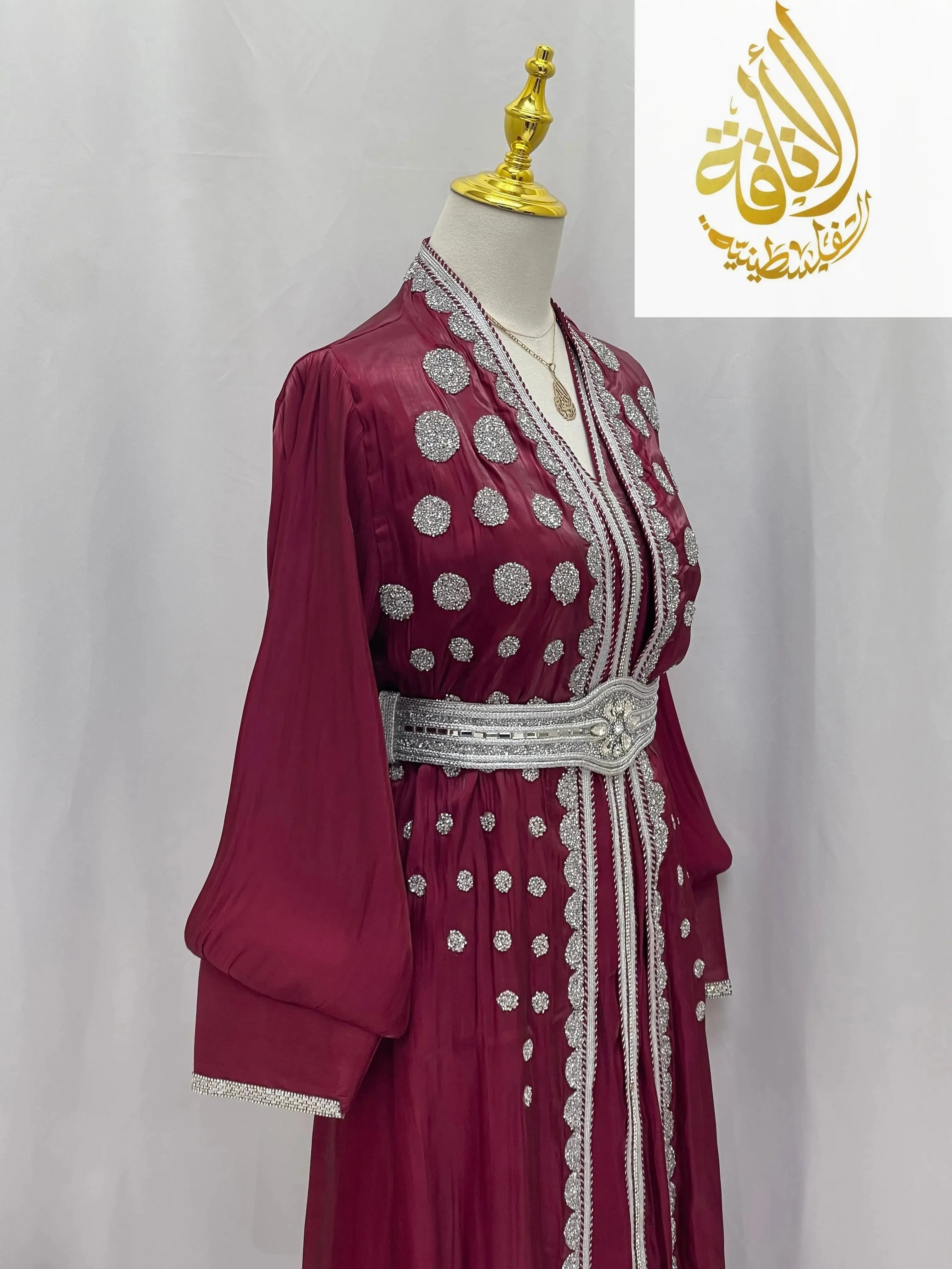 Sahar Fancy Kaftan | Elegant Modest Eveningwear - Palestinian Elegance