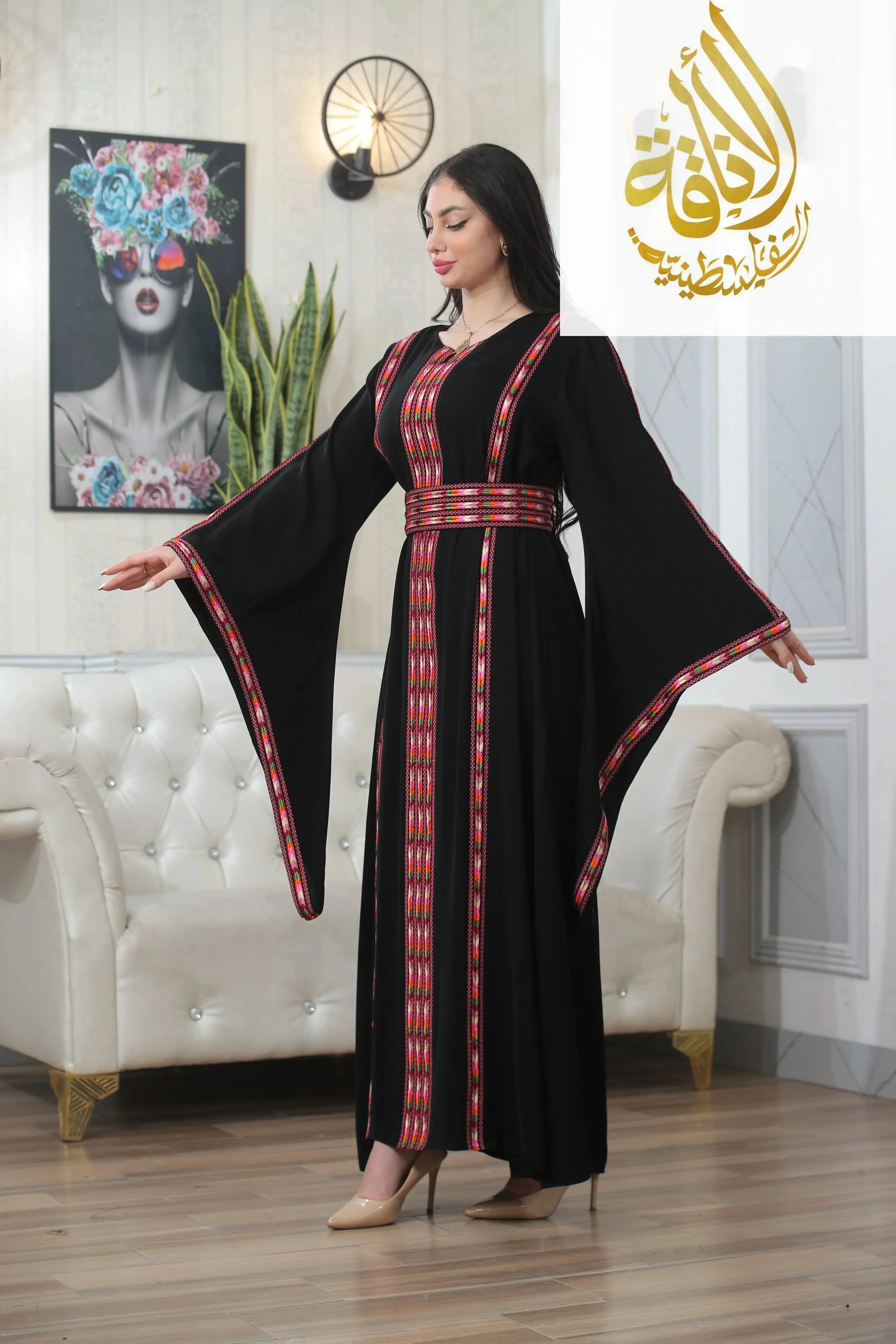 Salam Manjal Embroidered Thoub traditopnal dresses at Palestinian Elegance 