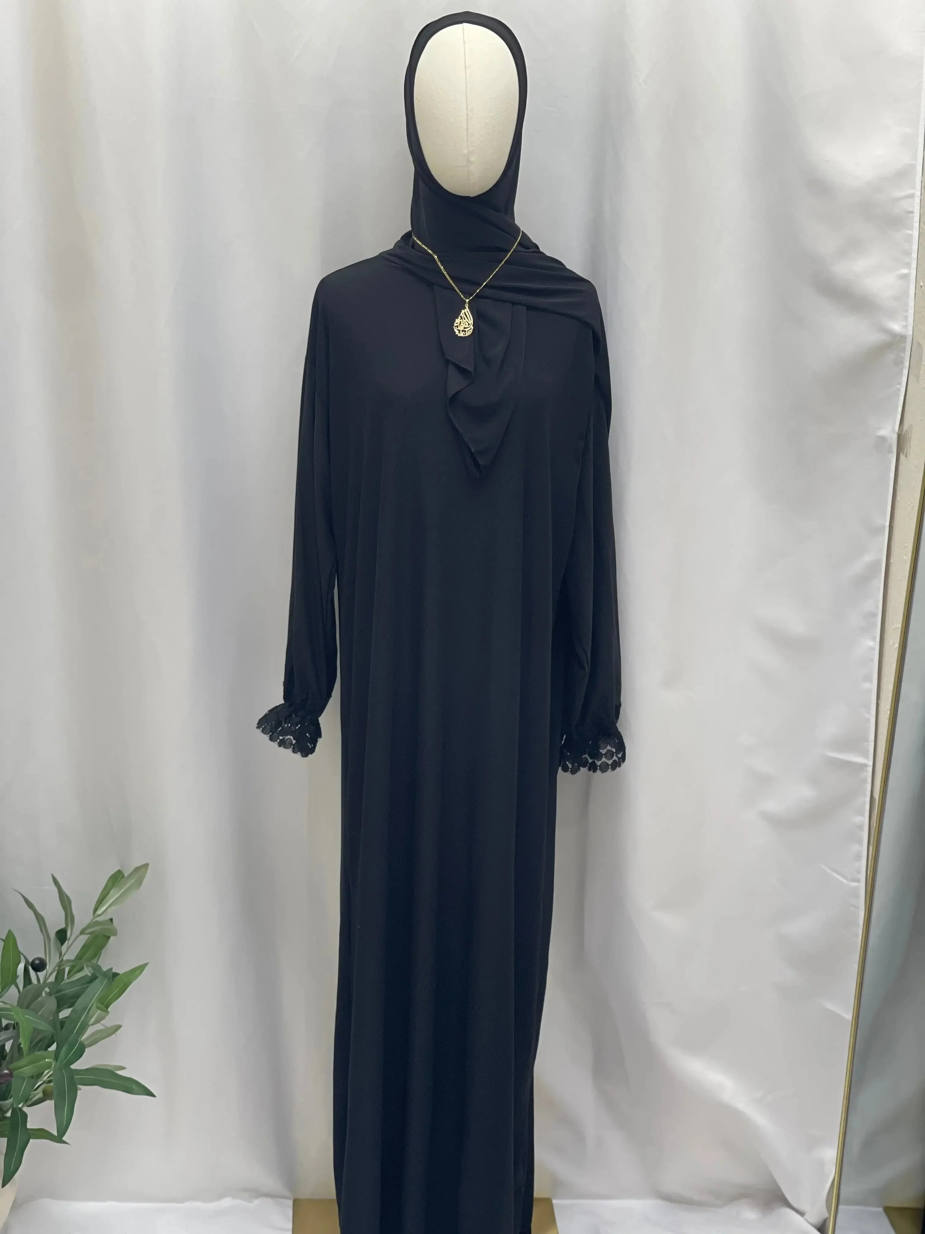 Samar Premium Prayer Dress with Attached Hijab - Effortless Salah Preparation - Palestinian Elegance